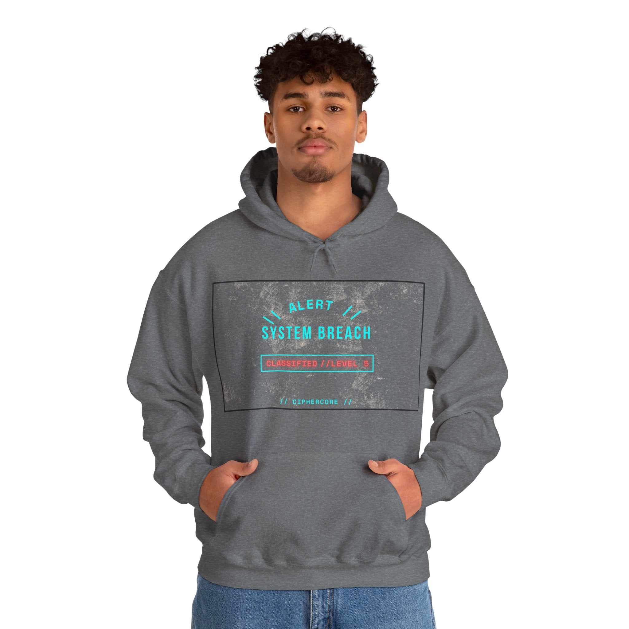 CipherCore System Breach Alert Graphic Hoodie | Digital-Era Identity Wear