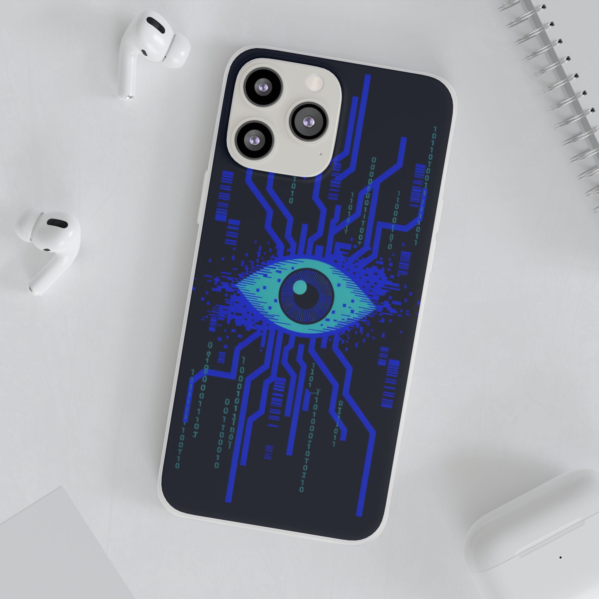 CipherCore Retinal Scan Flexi Phone Case | Digital-Era Identity Accessory