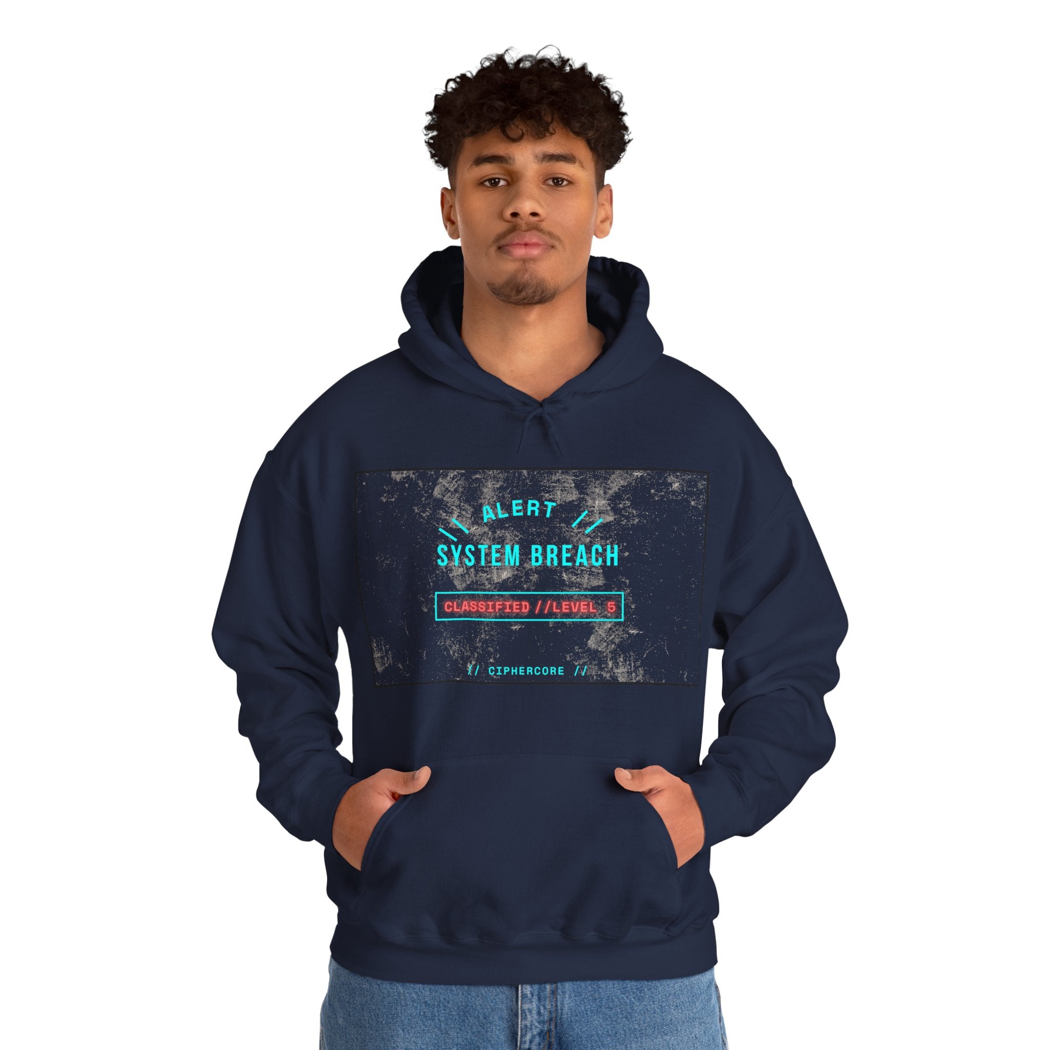 CipherCore System Breach Alert Graphic Hoodie | Digital-Era Identity Wear