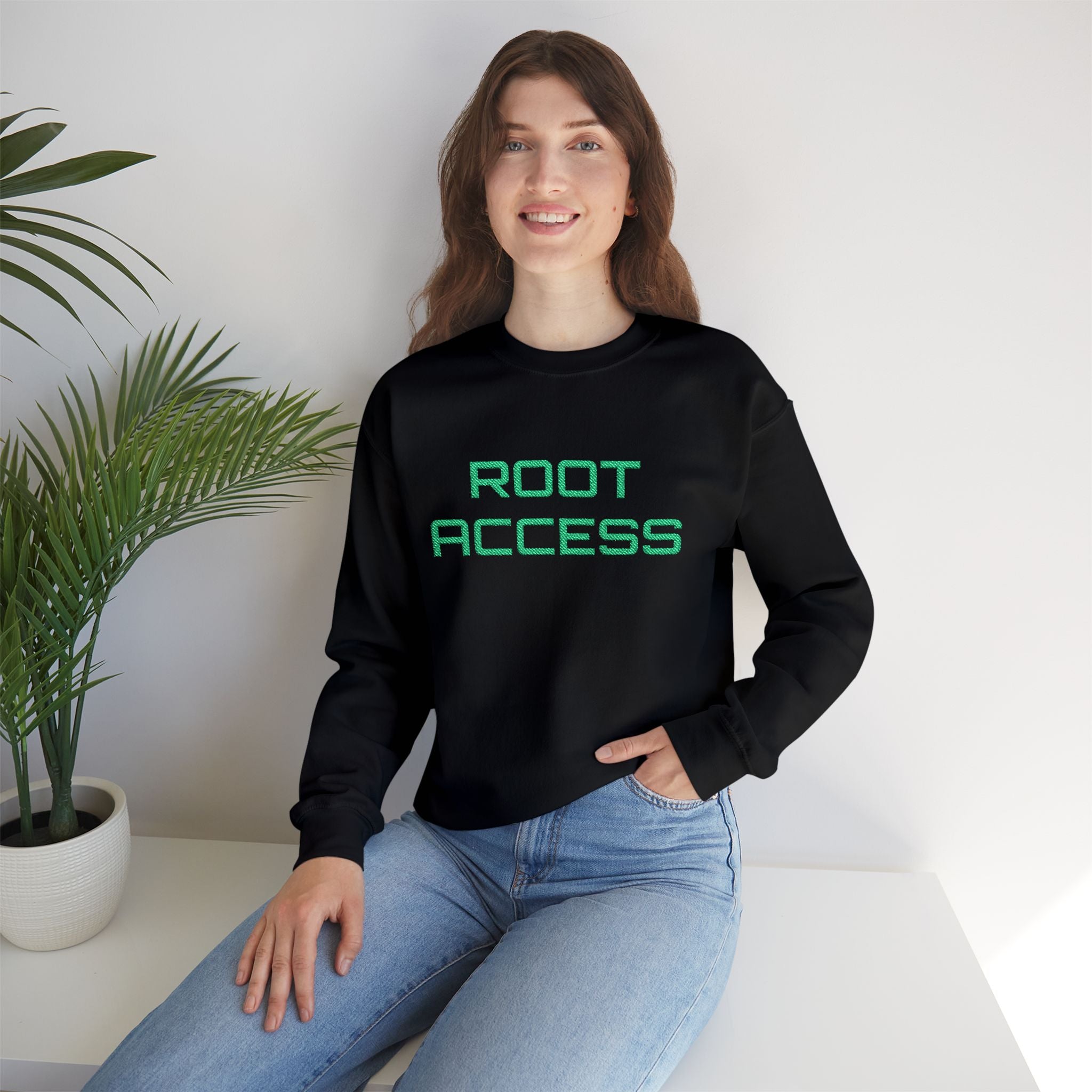 CipherCore Root Access Embroidered Sweatshirt | Digital-Era Identity Wear