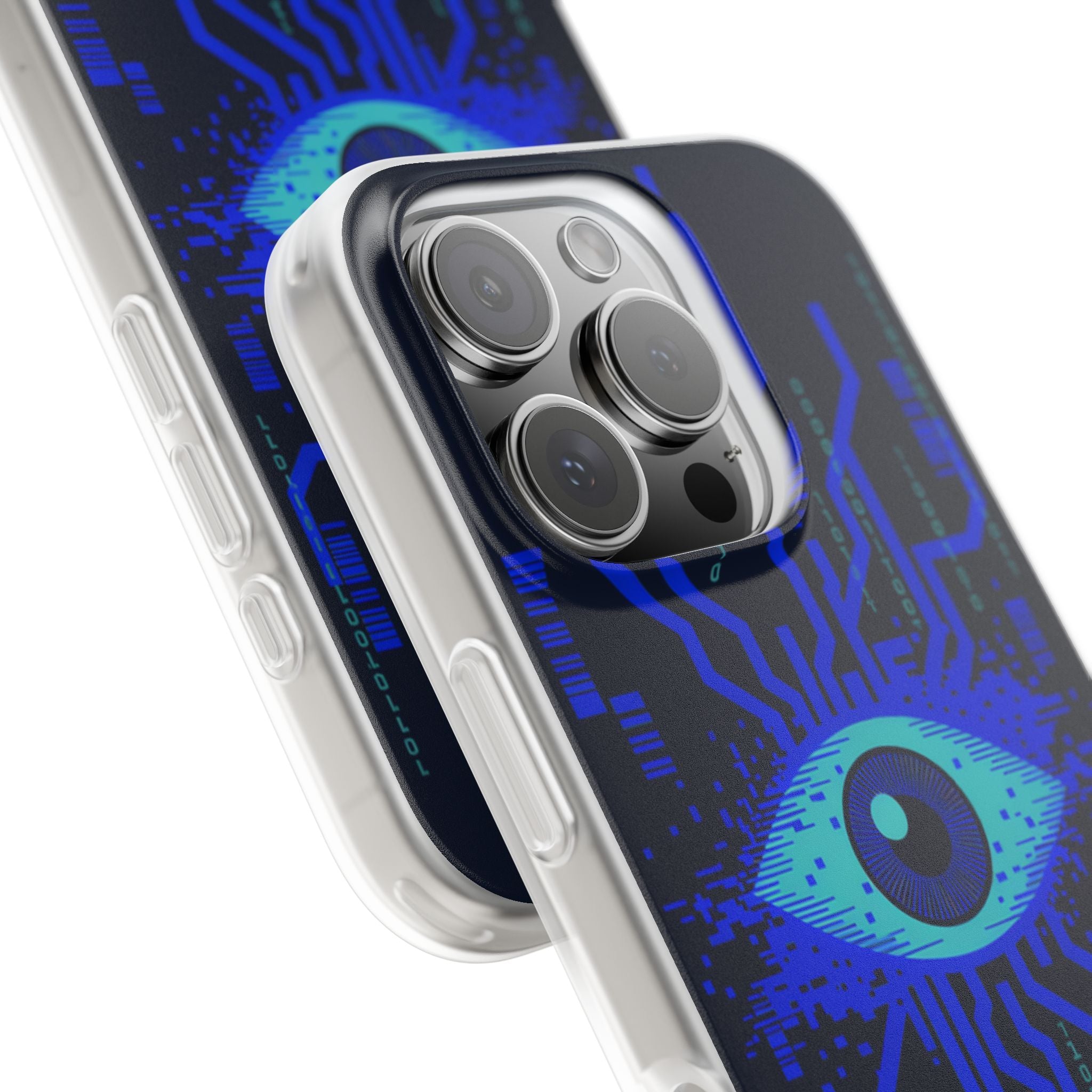 CipherCore Retinal Scan Flexi Phone Case | Digital-Era Identity Accessory