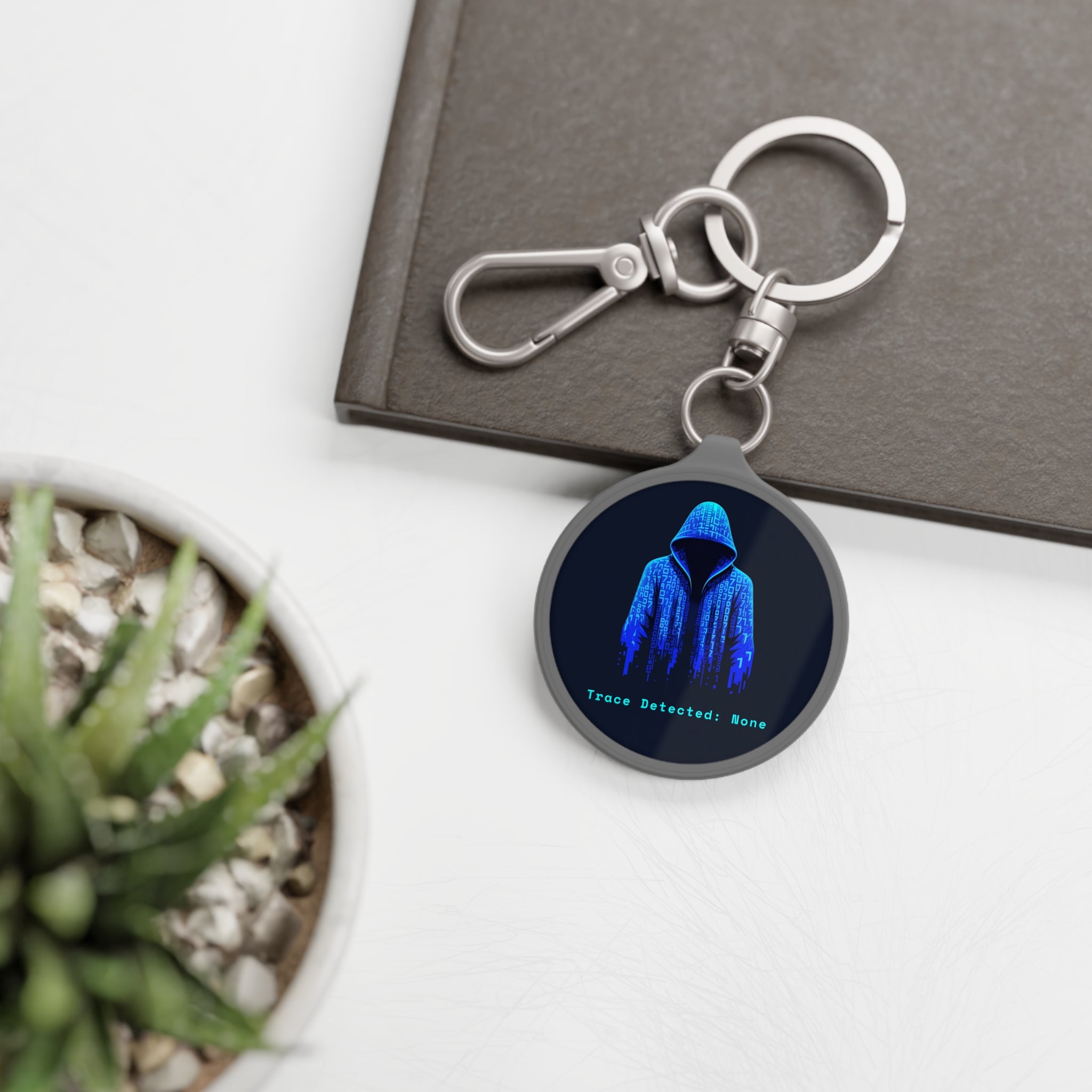 CipherCore Hacker Hoodie Acrylic Keyring | Cybersecurity Accessory
