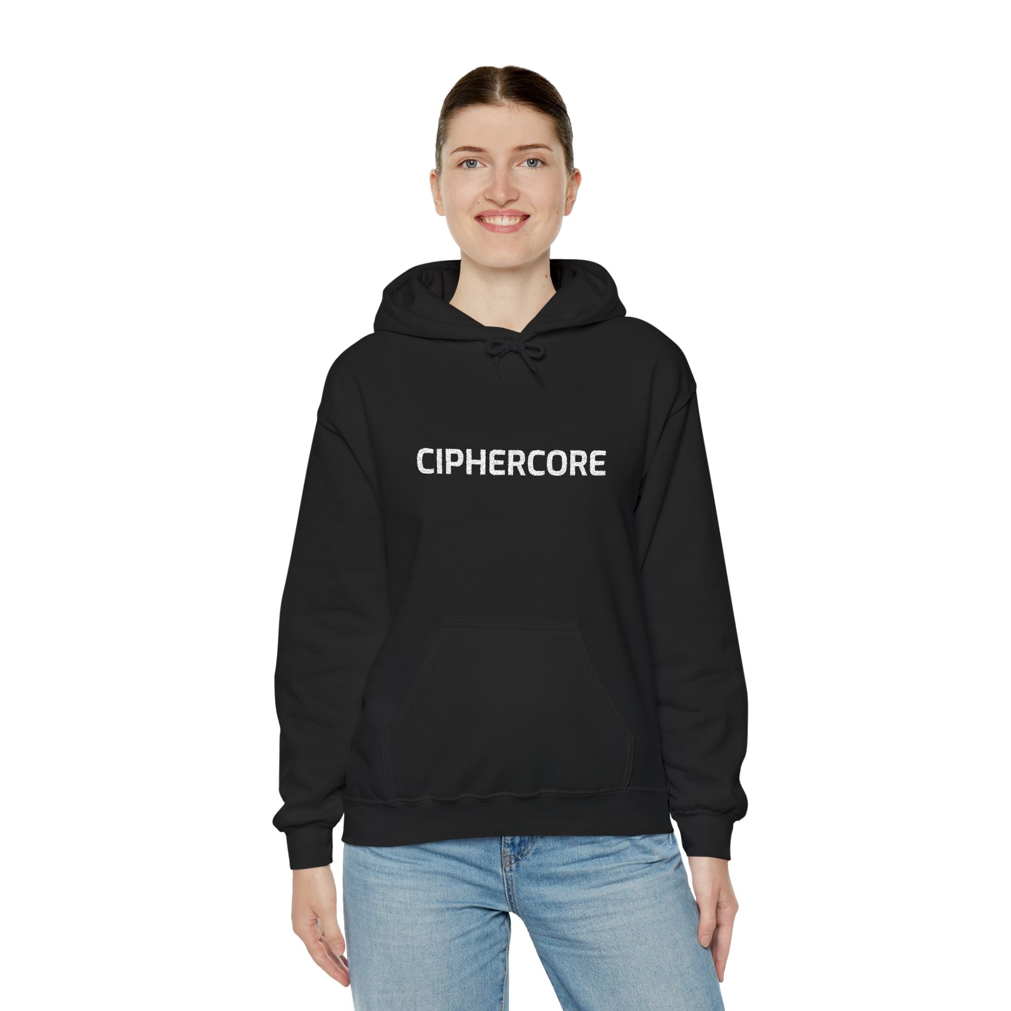 CipherCore Embroidered Wordmark Hoodie | Digital-Era Identity Wear