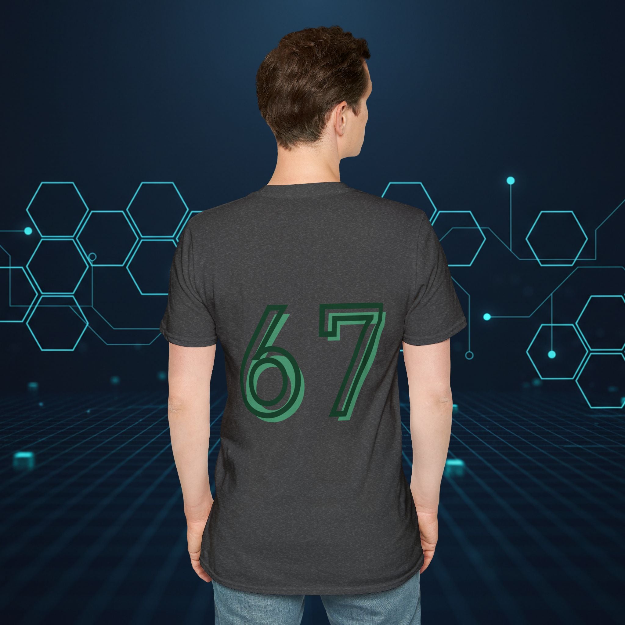 CipherCore 67 Retro Athletic Graphic Tee | Digital-Era Identity Wear