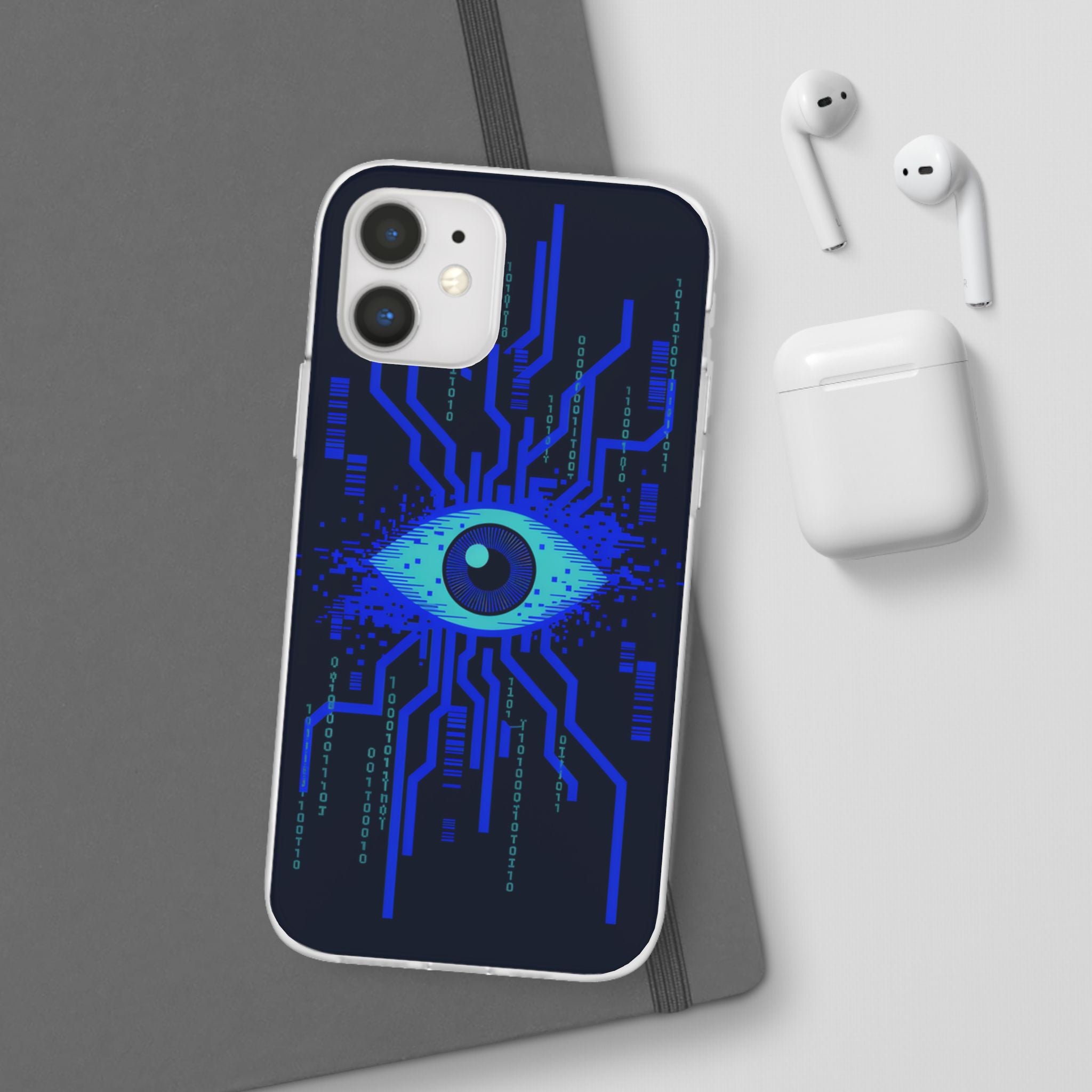 CipherCore Retinal Scan Flexi Phone Case | Digital-Era Identity Accessory