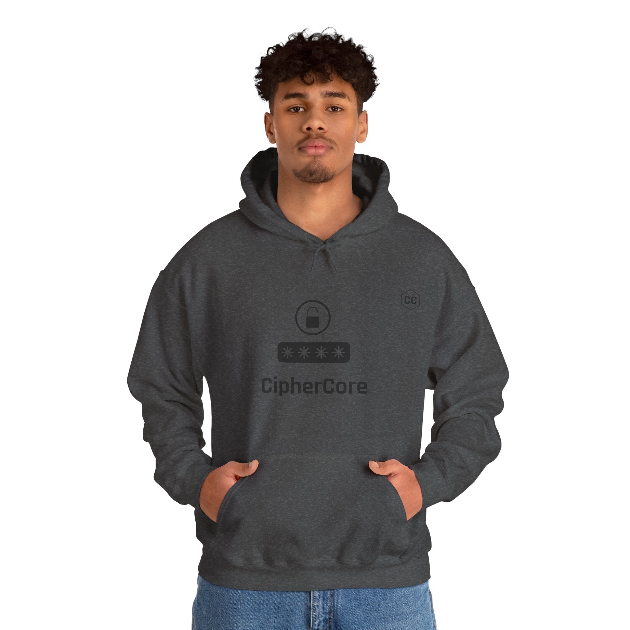 CipherCore Minimalist Password Lock Graphic Hoodie | Digital-Era Identity Wear
