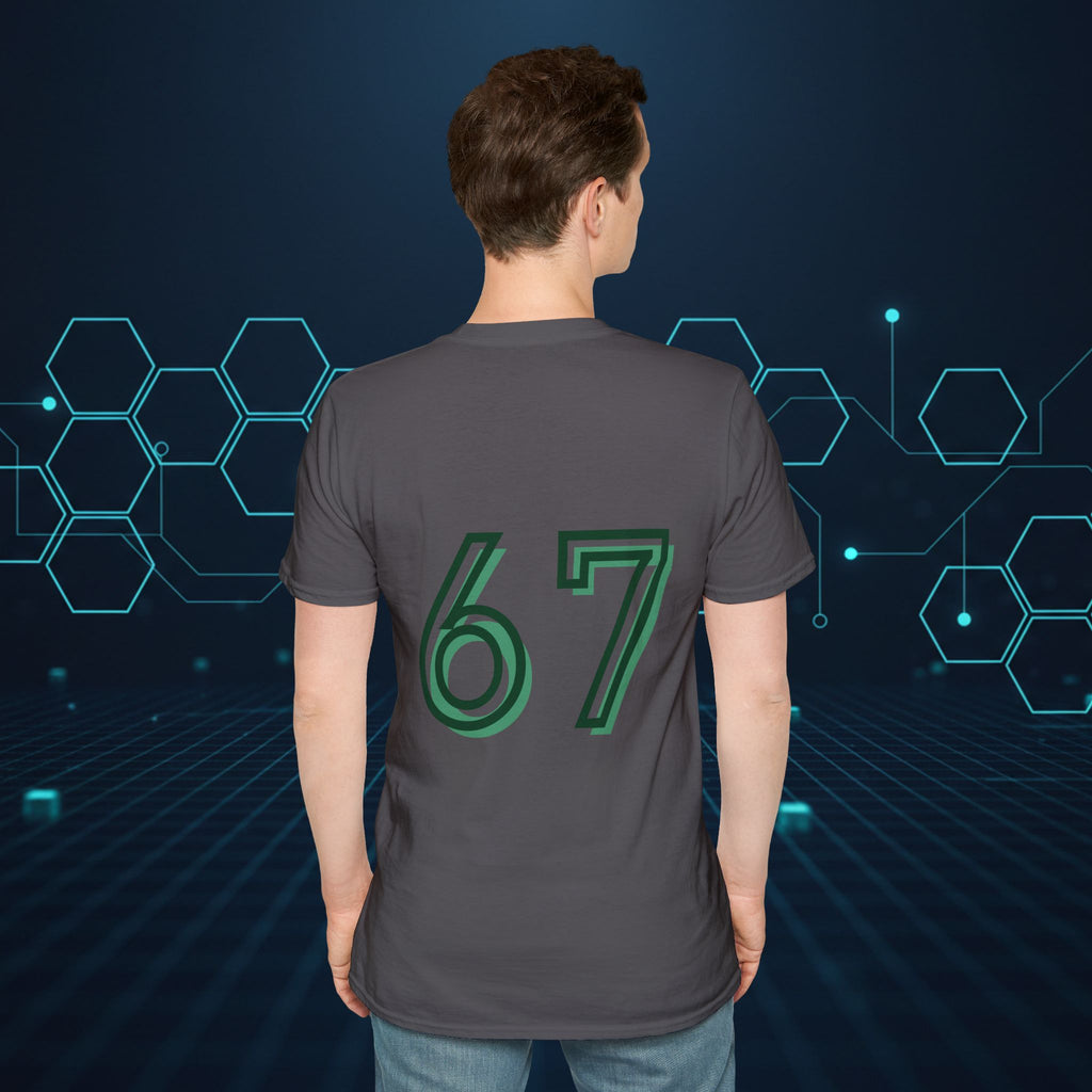 CipherCore 67 Retro Athletic Graphic Tee | Digital-Era Identity Wear