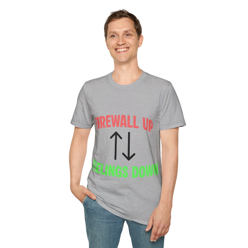 CipherCore Firewall Up Feelings Down Graphic Tee | Digital-Era Identity Wear