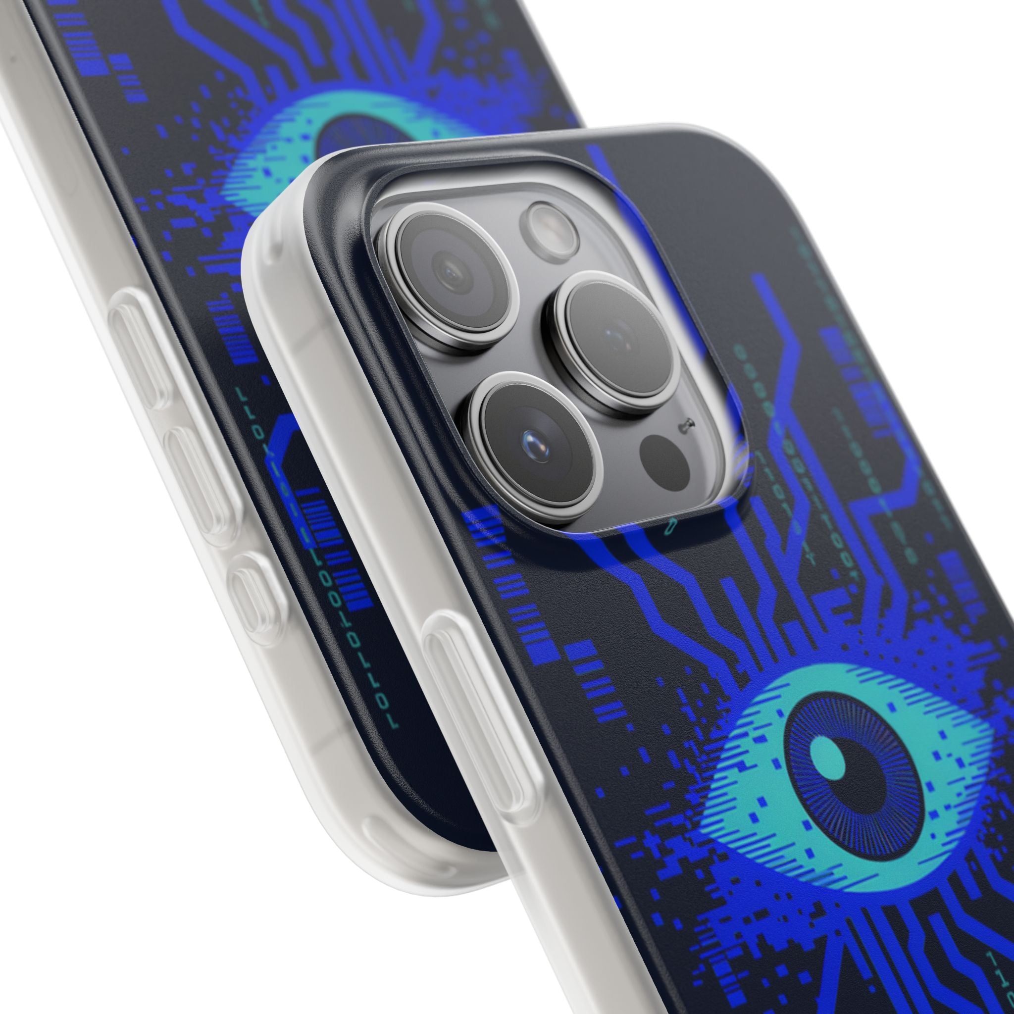 CipherCore Retinal Scan Flexi Phone Case | Digital-Era Identity Accessory