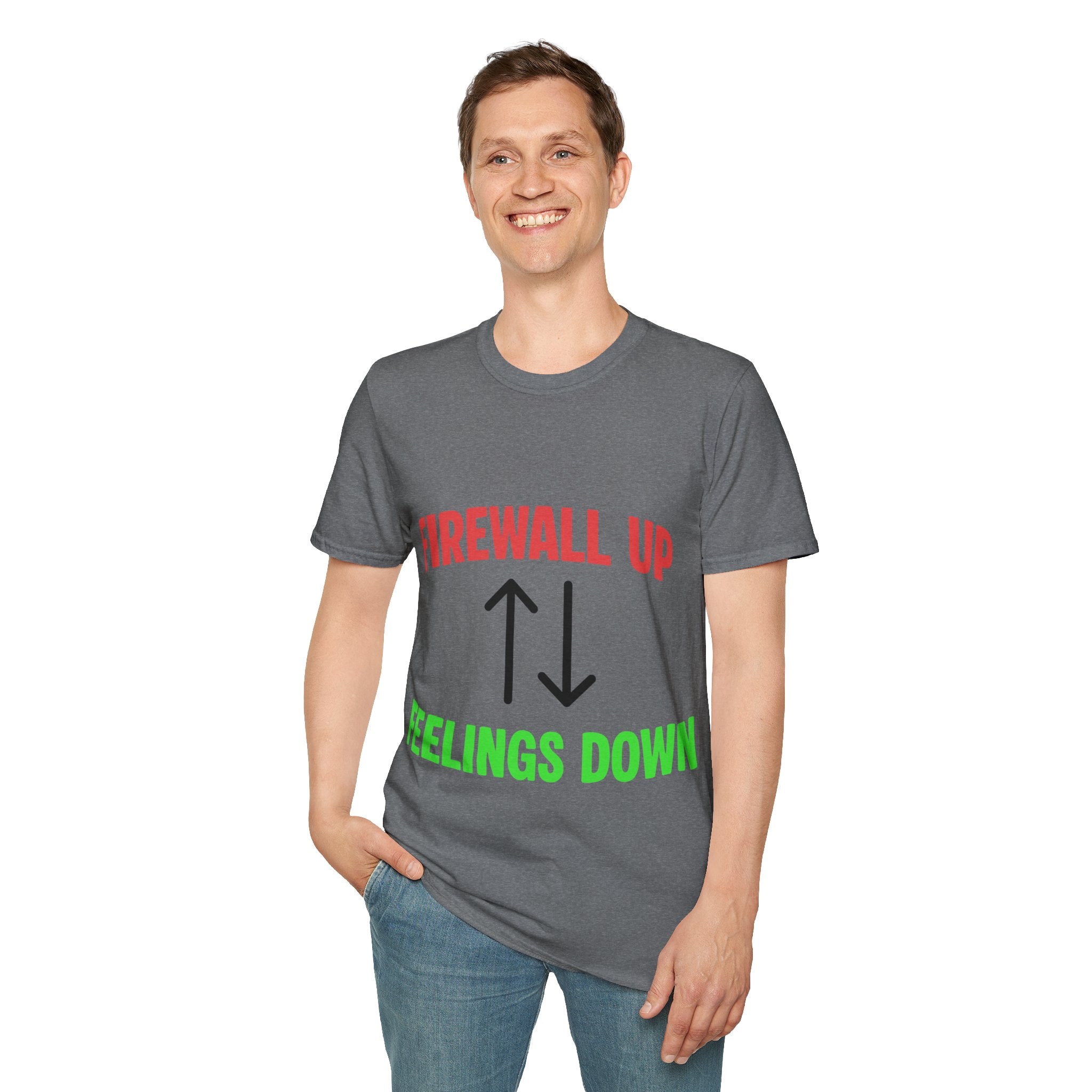 CipherCore Firewall Up Feelings Down Graphic Tee | Digital-Era Identity Wear