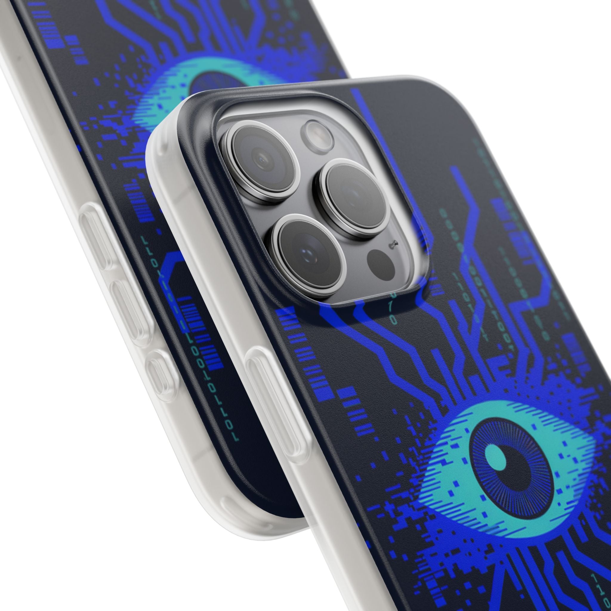 CipherCore Retinal Scan Flexi Phone Case | Digital-Era Identity Accessory
