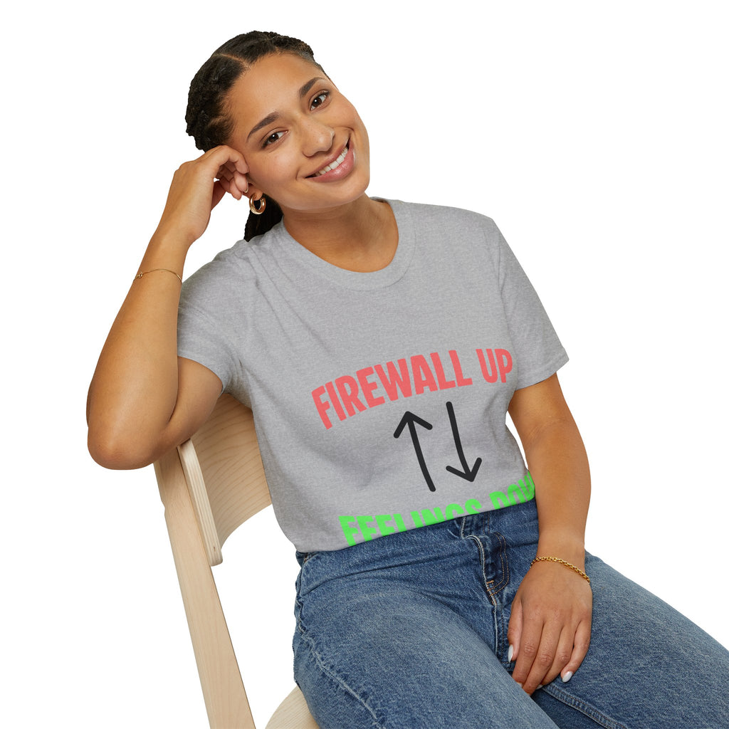 CipherCore Firewall Up Feelings Down Graphic Tee | Digital-Era Identity Wear