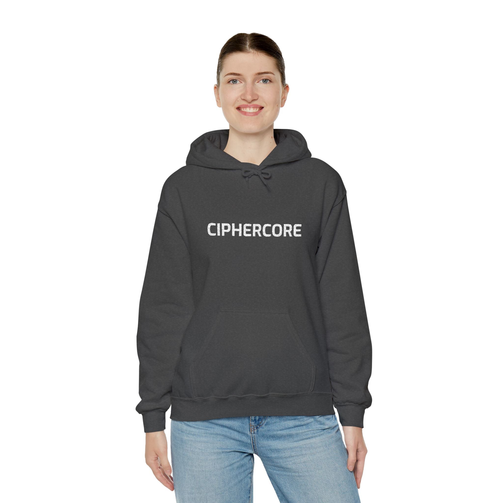 CipherCore Embroidered Wordmark Hoodie | Digital-Era Identity Wear