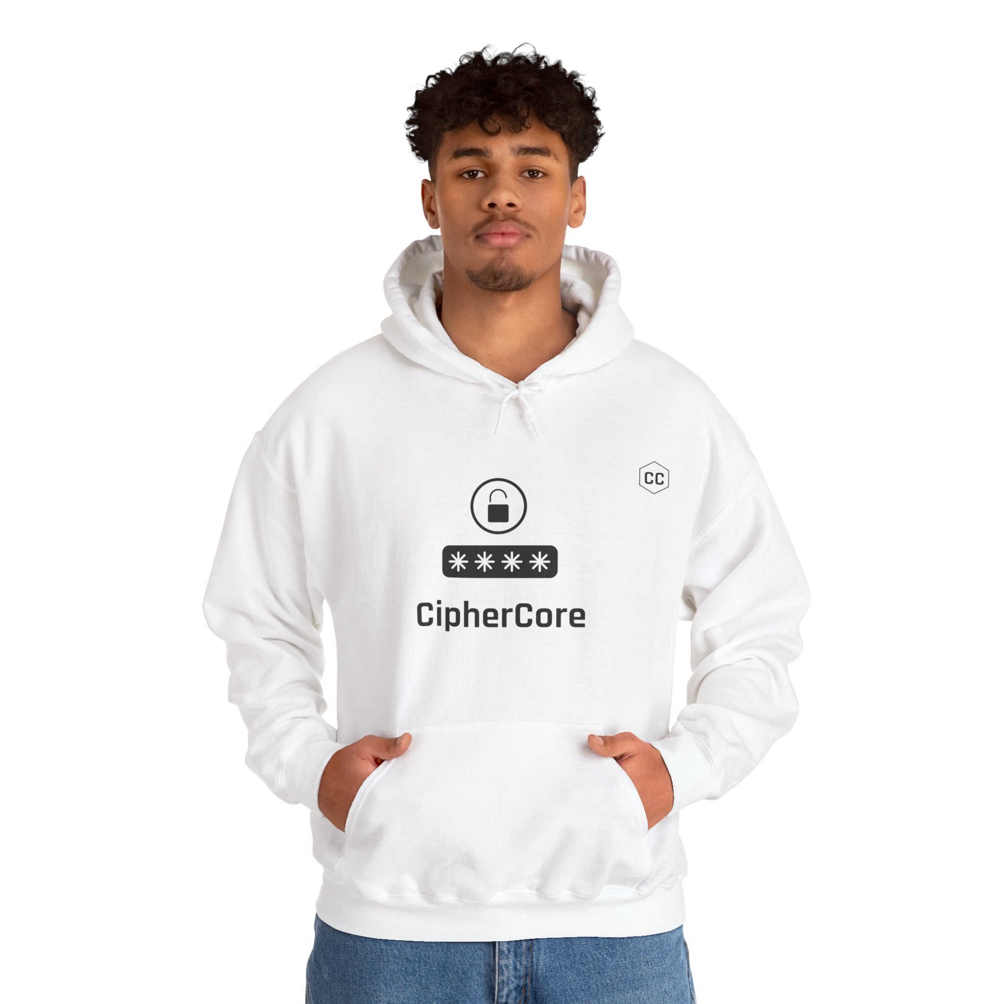 CipherCore Minimalist Password Lock Graphic Hoodie | Digital-Era Identity Wear