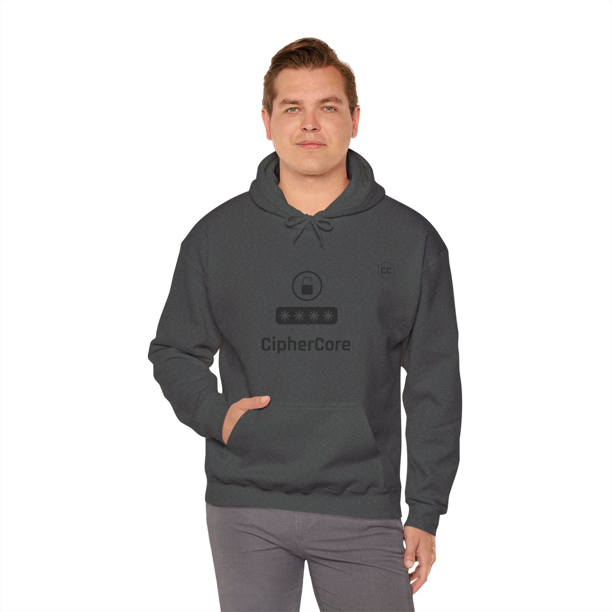 CipherCore Minimalist Password Lock Graphic Hoodie | Digital-Era Identity Wear