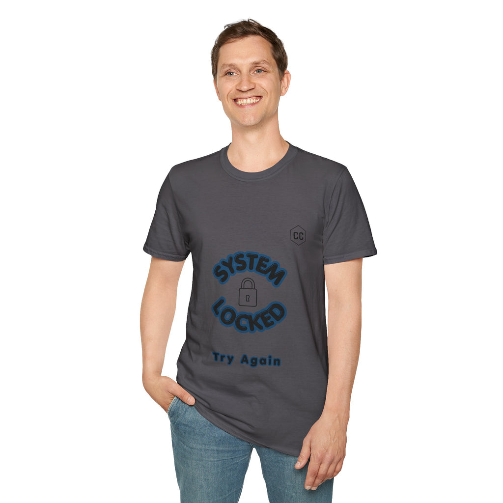CipherCore System Locked Try Again Graphic Tee | Digital-Era Identity Wear
