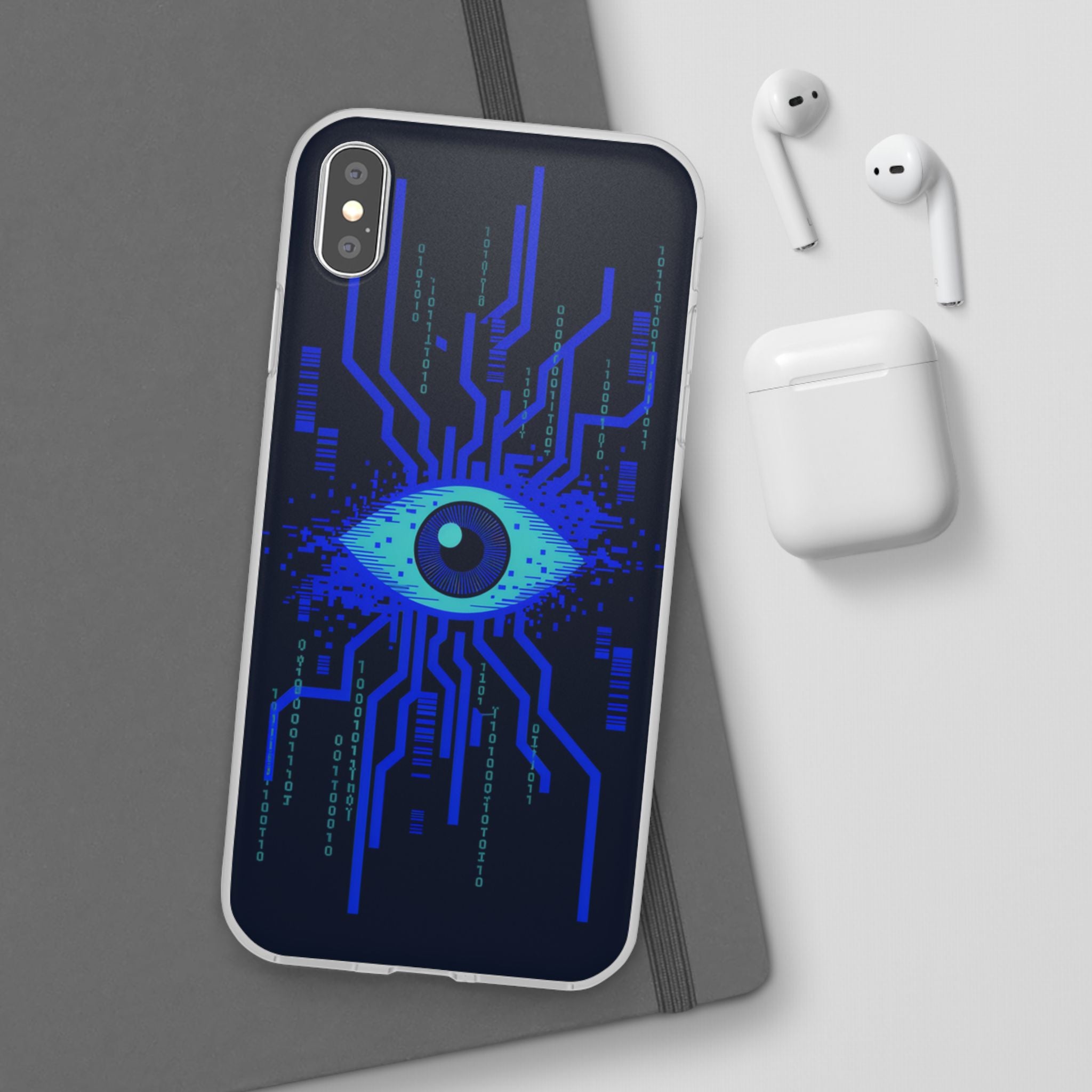 CipherCore Retinal Scan Flexi Phone Case | Digital-Era Identity Accessory