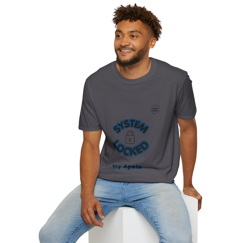 CipherCore System Locked Try Again Graphic Tee | Digital-Era Identity Wear