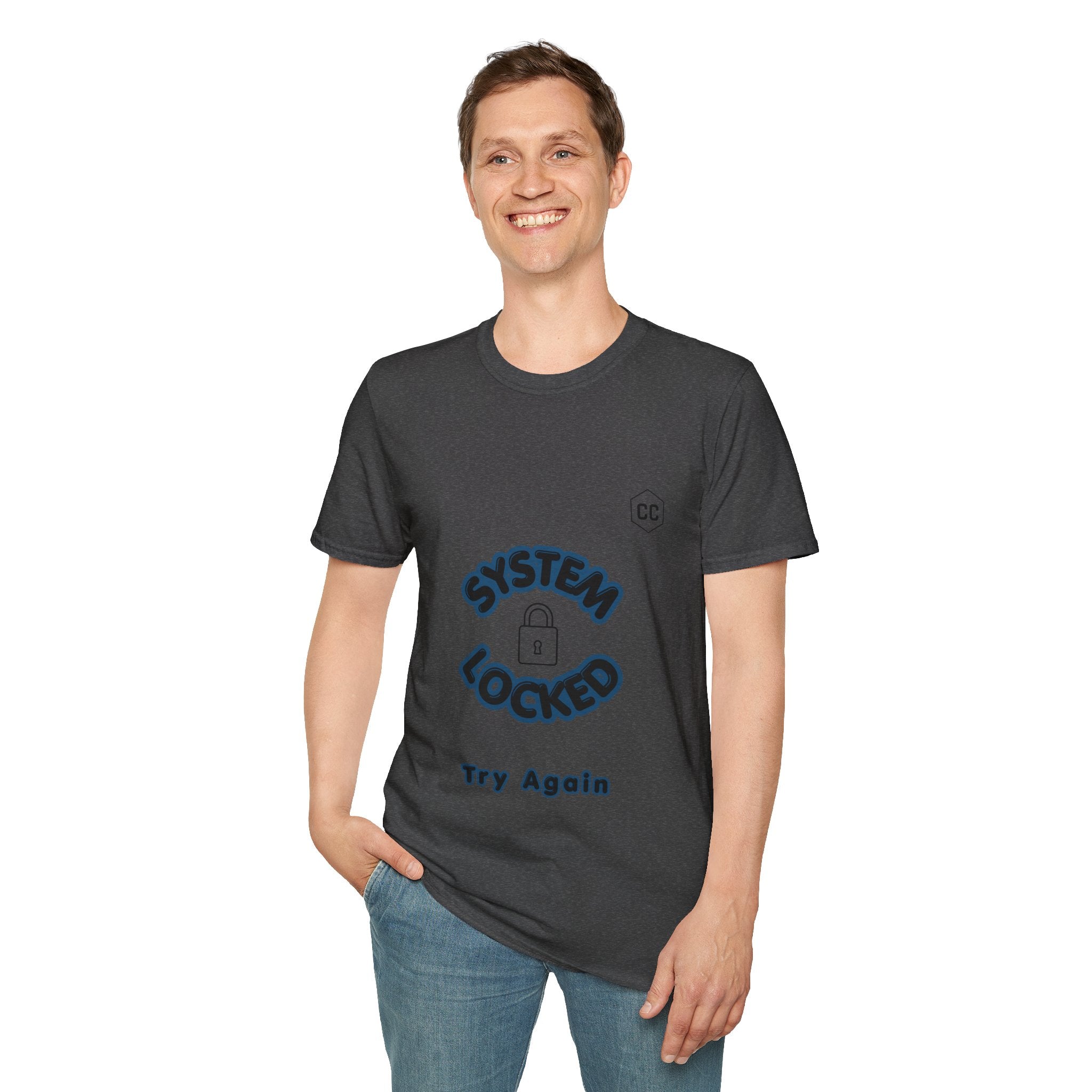 CipherCore System Locked Try Again Graphic Tee | Digital-Era Identity Wear