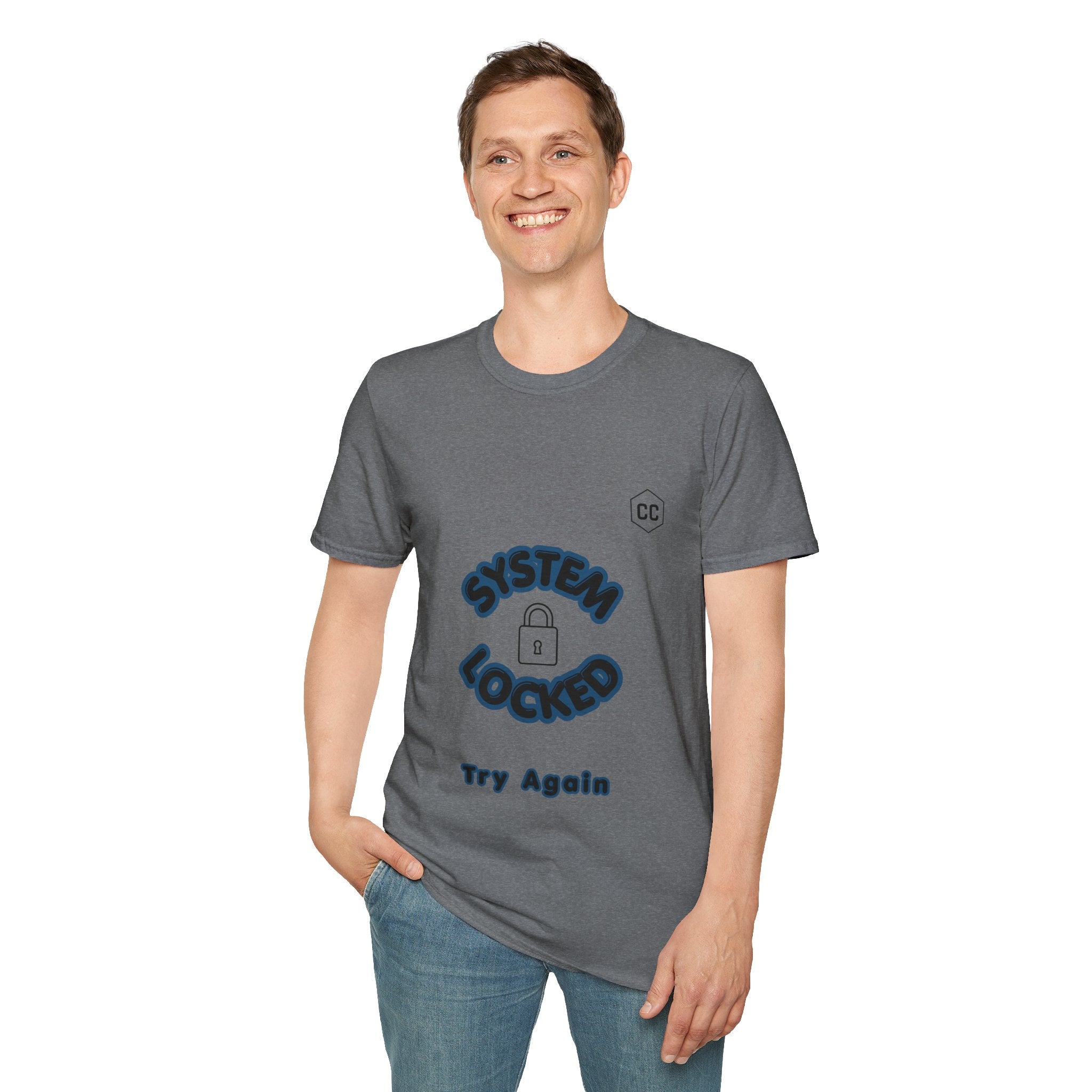 CipherCore System Locked Try Again Graphic Tee | Digital-Era Identity Wear