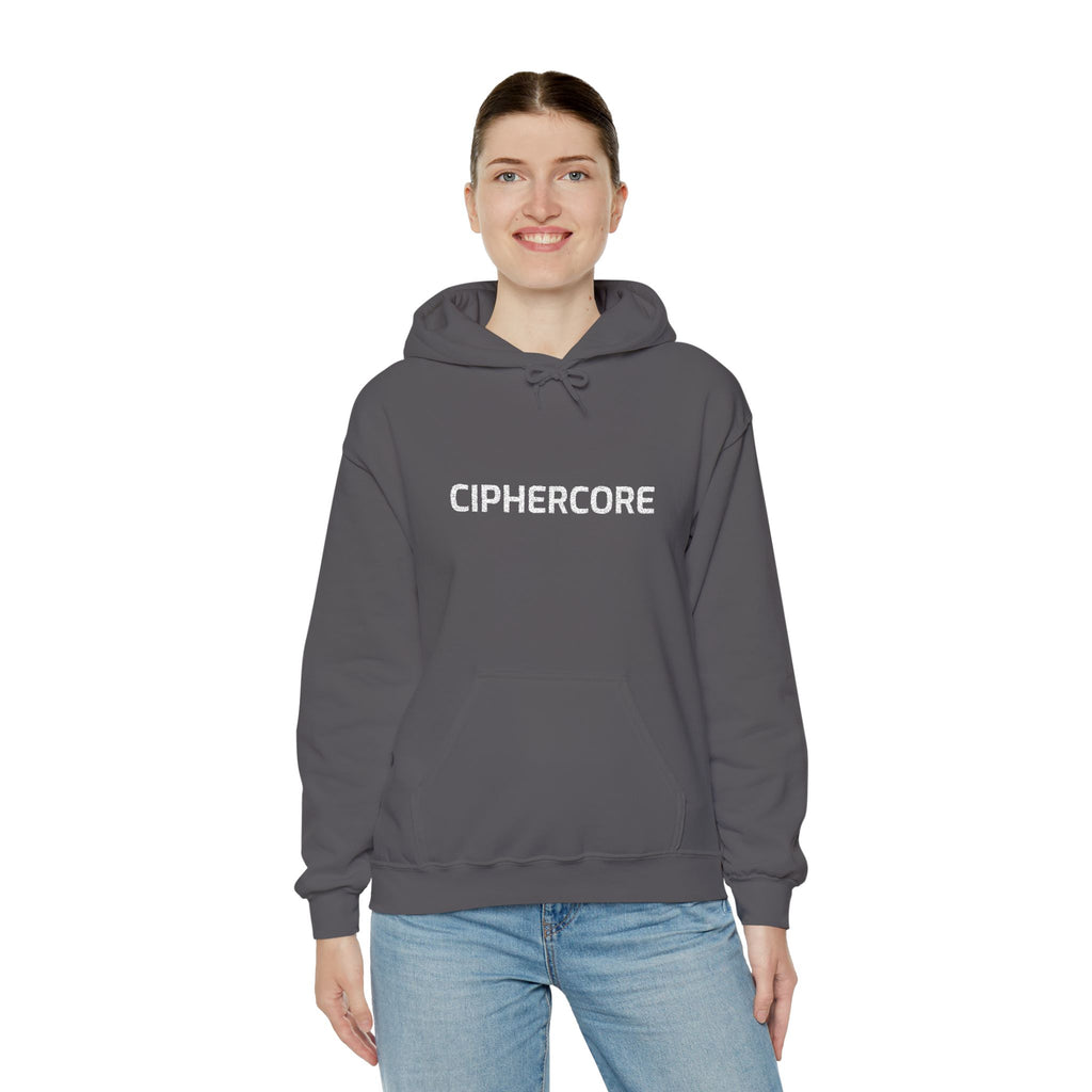 CipherCore Embroidered Wordmark Hoodie | Digital-Era Identity Wear