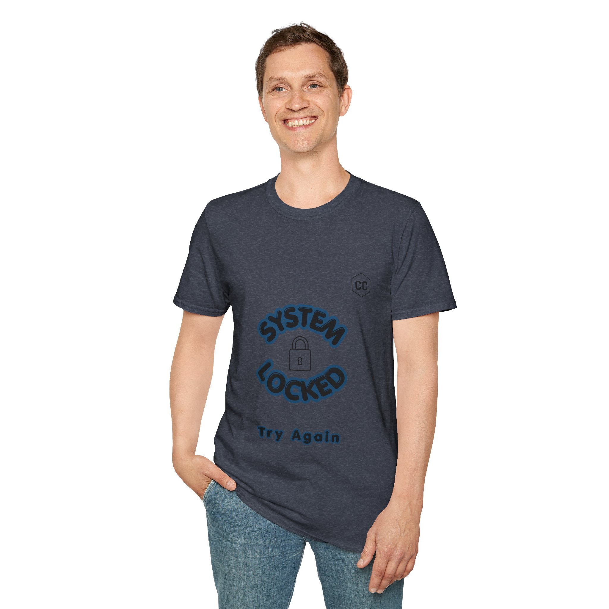 CipherCore System Locked Try Again Graphic Tee | Digital-Era Identity Wear