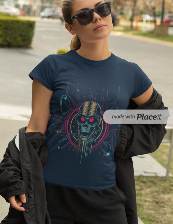 CipherCore Cyber Skull Graphic Tee | Digital-Era Identity Wear