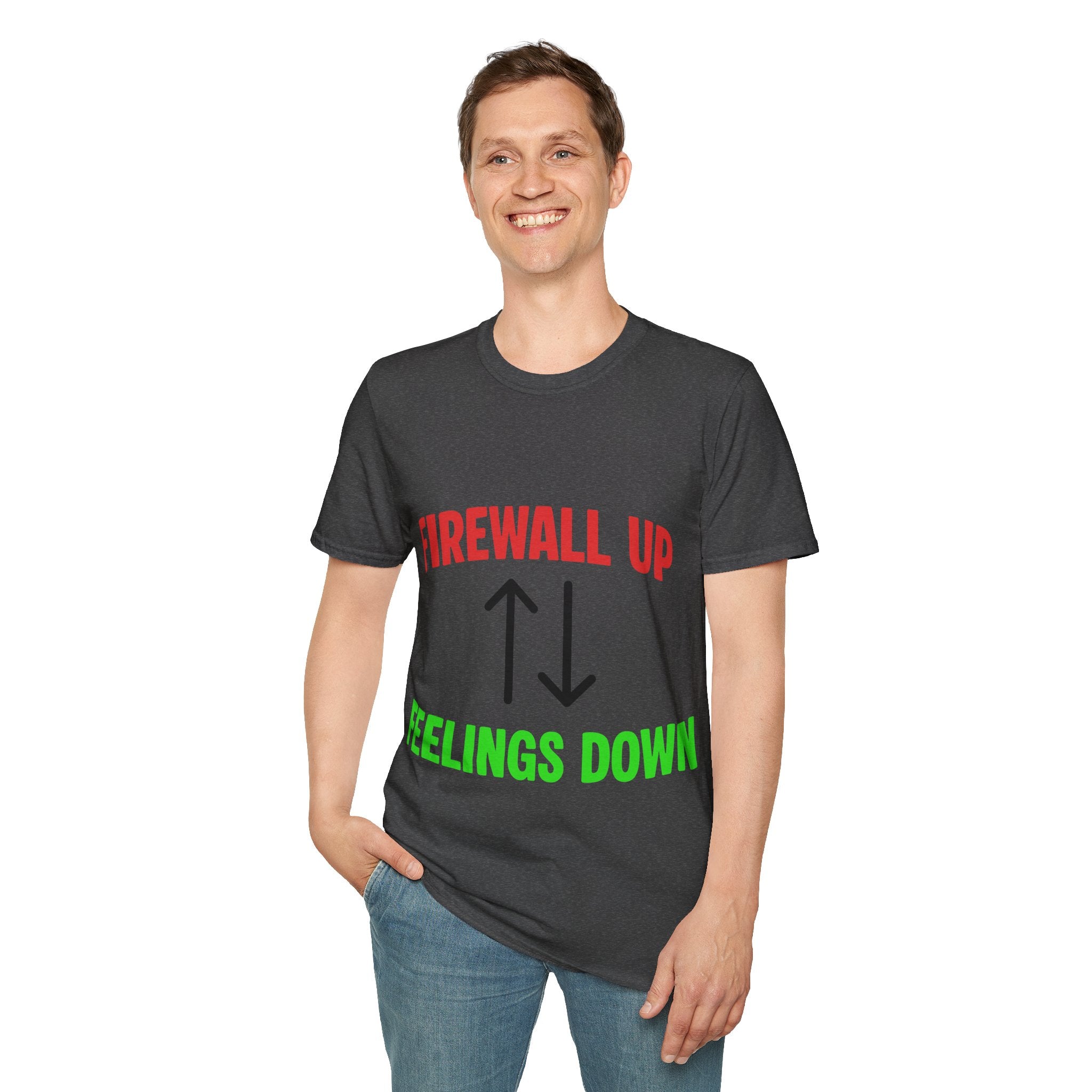 CipherCore Firewall Up Feelings Down Graphic Tee | Digital-Era Identity Wear