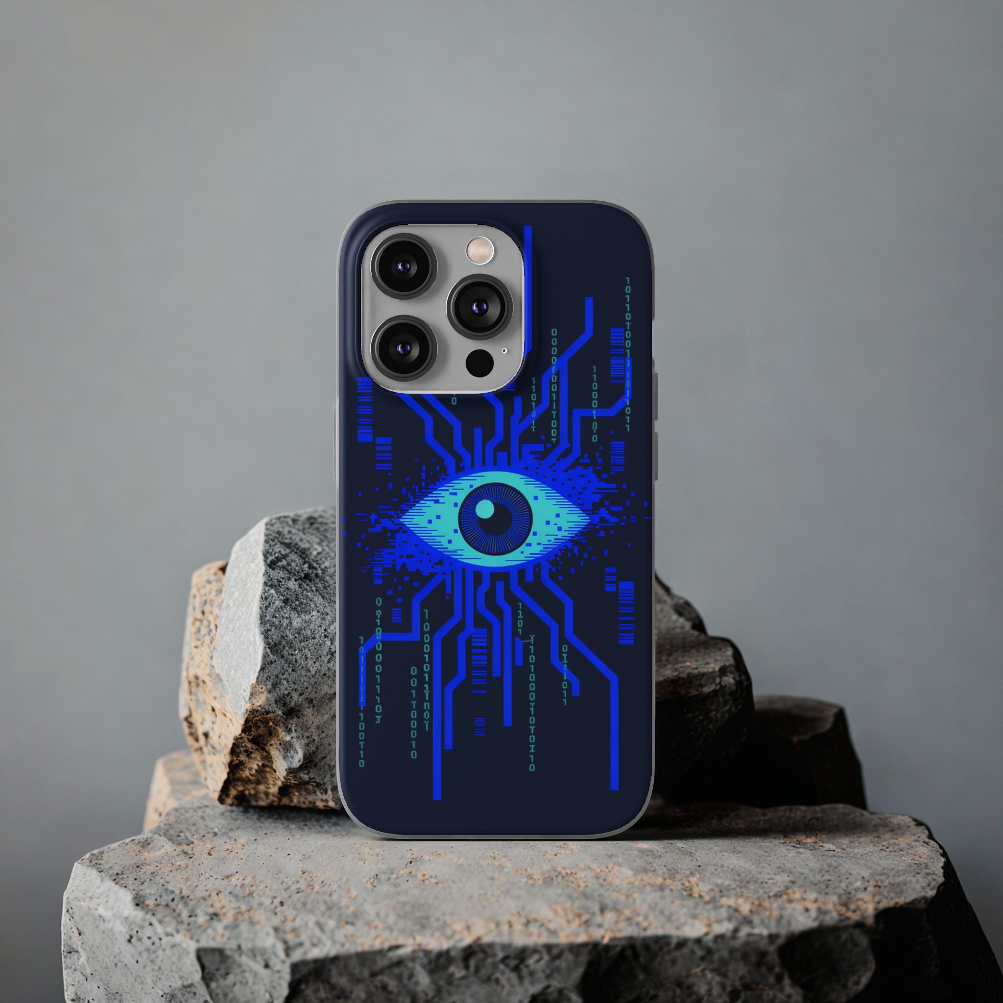CipherCore Retinal Scan Flexi Phone Case | Digital-Era Identity Accessory