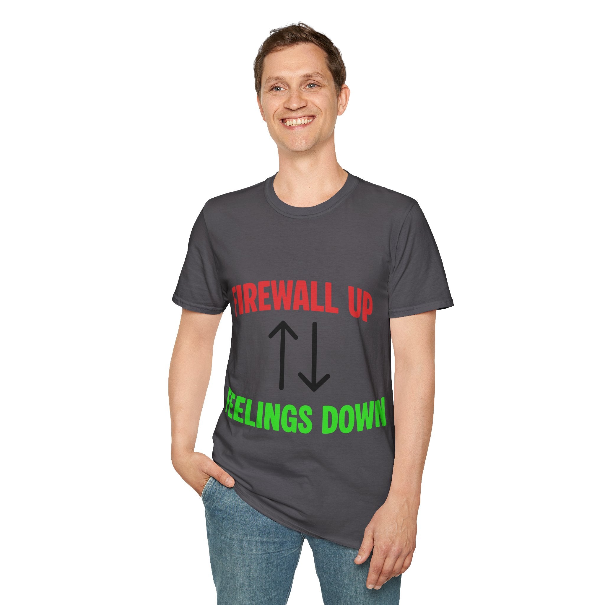 CipherCore Firewall Up Feelings Down Graphic Tee | Digital-Era Identity Wear