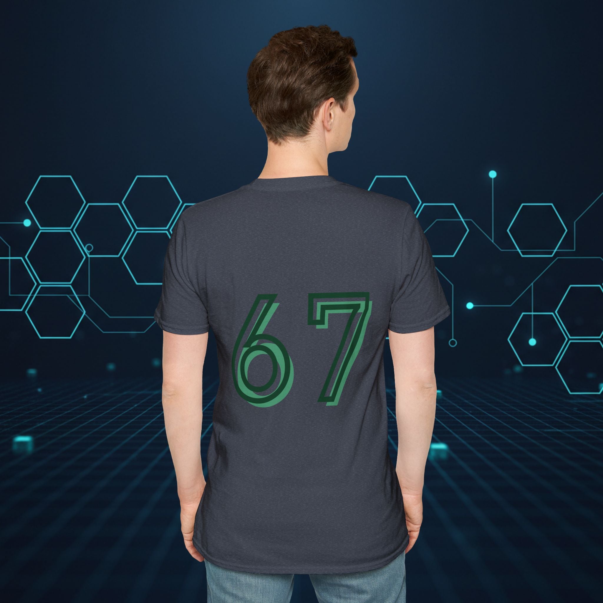 CipherCore 67 Retro Athletic Graphic Tee | Digital-Era Identity Wear