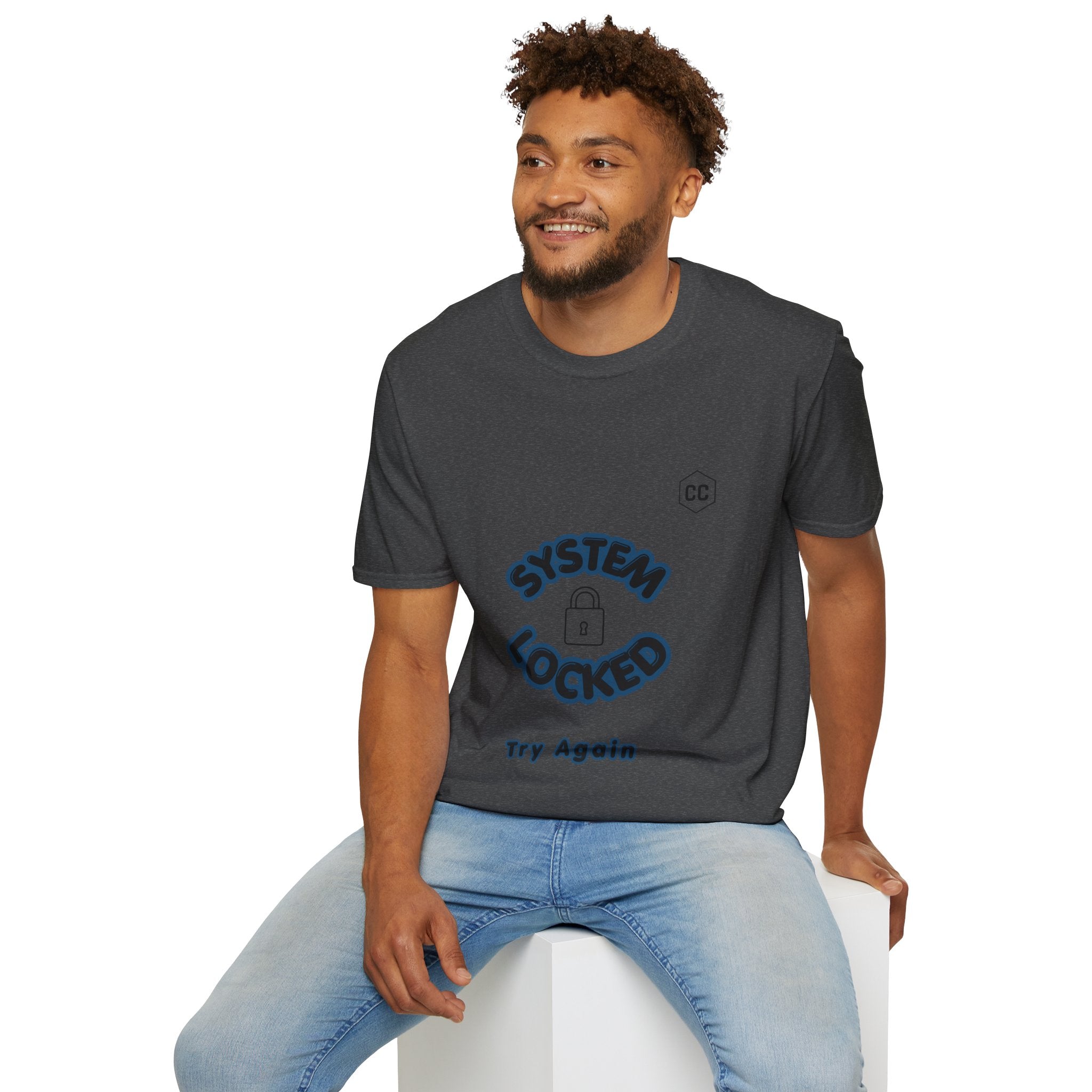 CipherCore System Locked Try Again Graphic Tee | Digital-Era Identity Wear