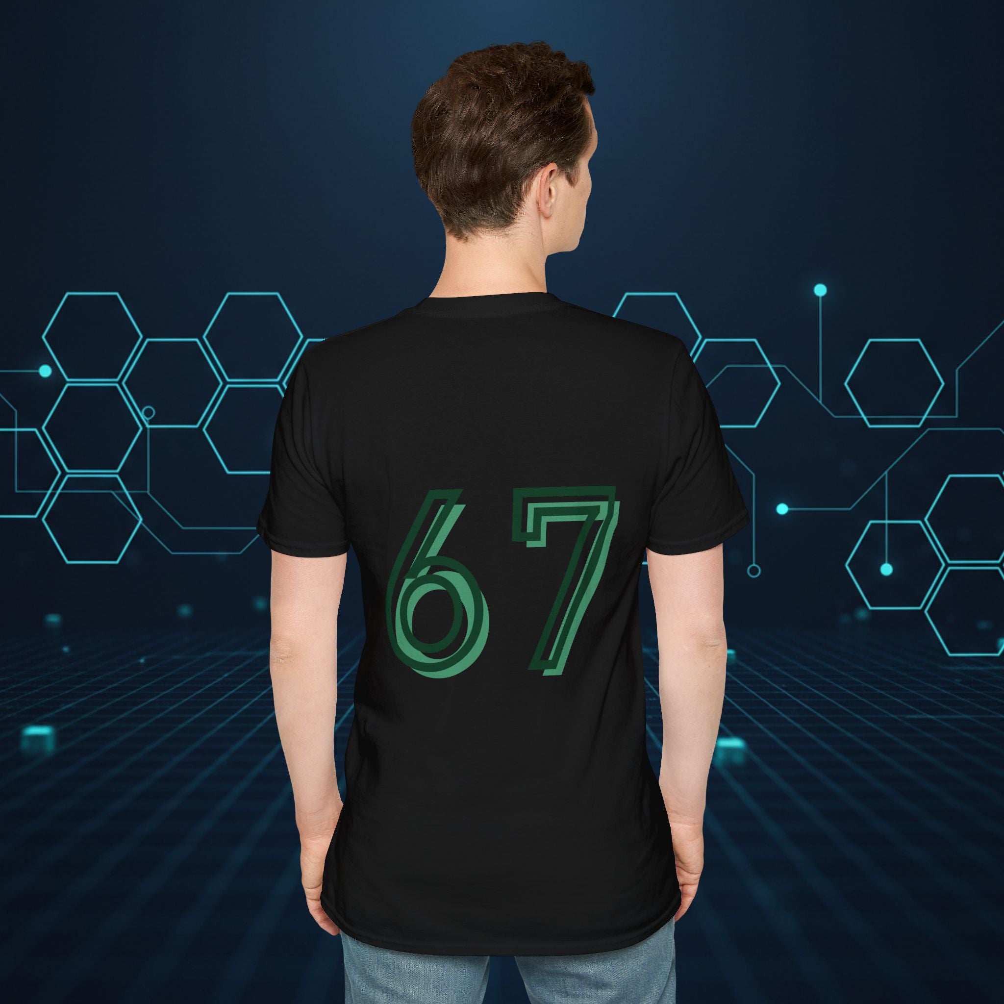 CipherCore 67 Retro Athletic Graphic Tee | Digital-Era Identity Wear