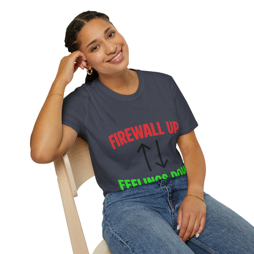 CipherCore Firewall Up Feelings Down Graphic Tee | Digital-Era Identity Wear
