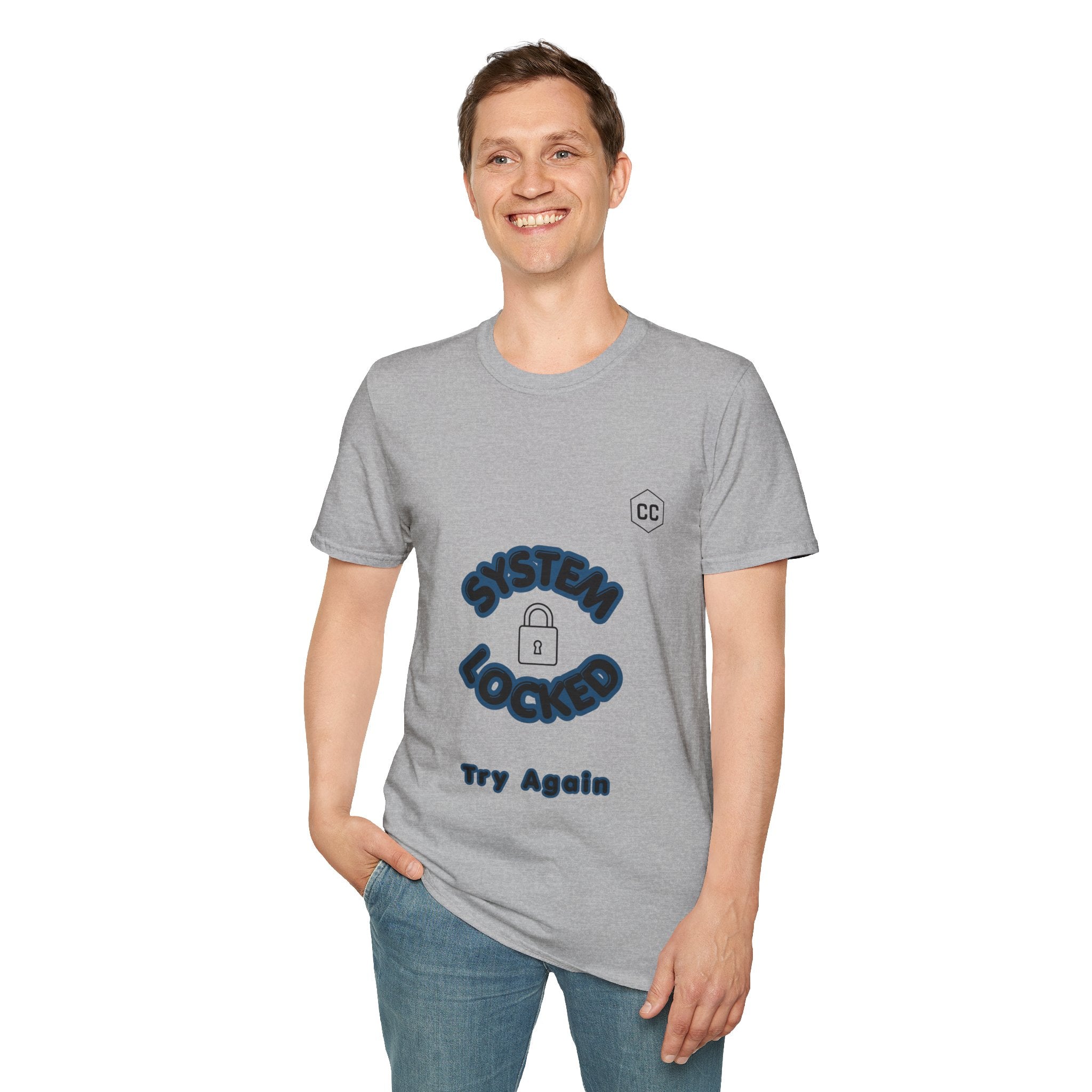 CipherCore System Locked Try Again Graphic Tee | Digital-Era Identity Wear