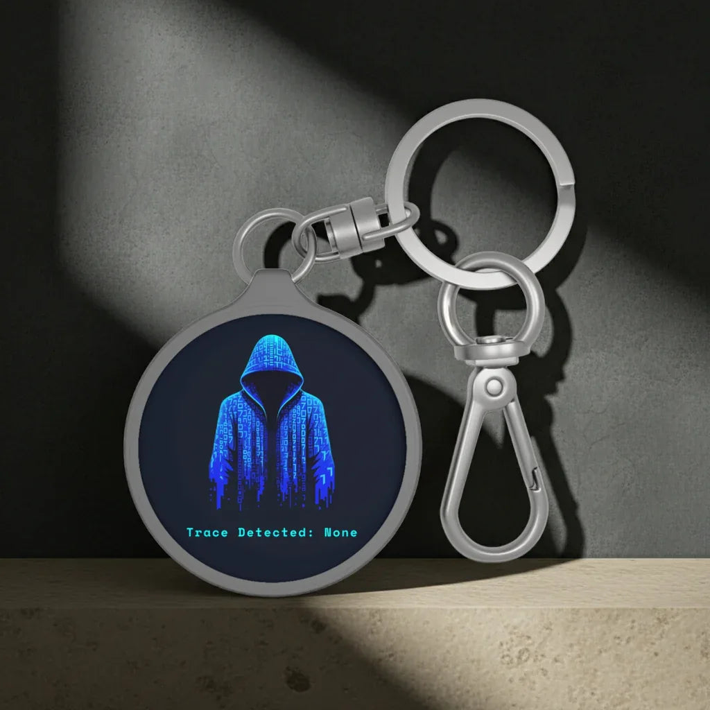 CipherCore Hacker Hoodie Acrylic Keyring | Cybersecurity Accessory