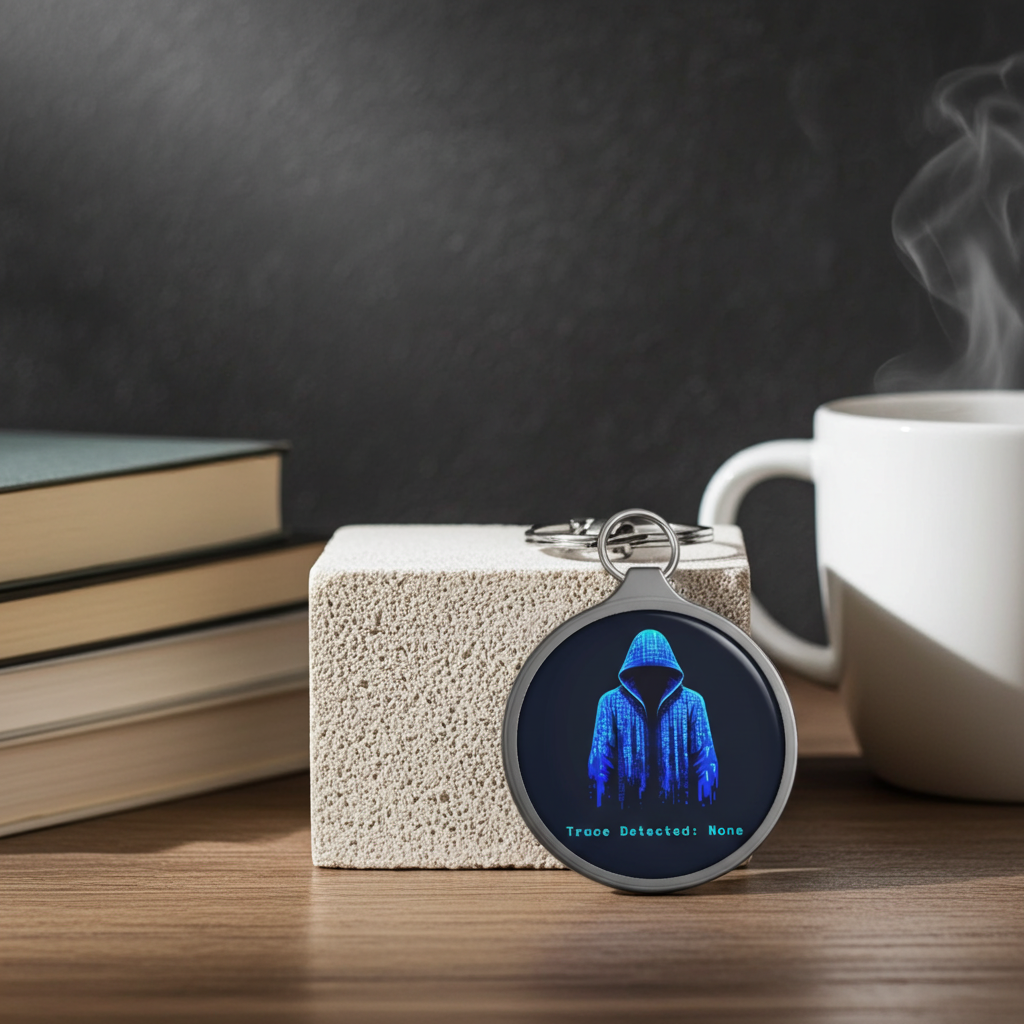 CipherCore Hacker Hoodie Acrylic Keyring | Cybersecurity Accessory