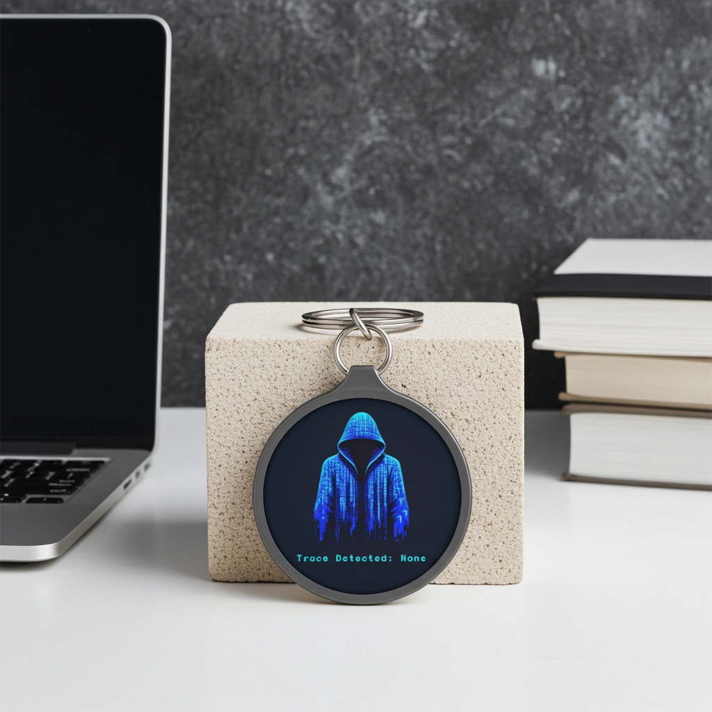 CipherCore Hacker Hoodie Acrylic Keyring | Cybersecurity Accessory