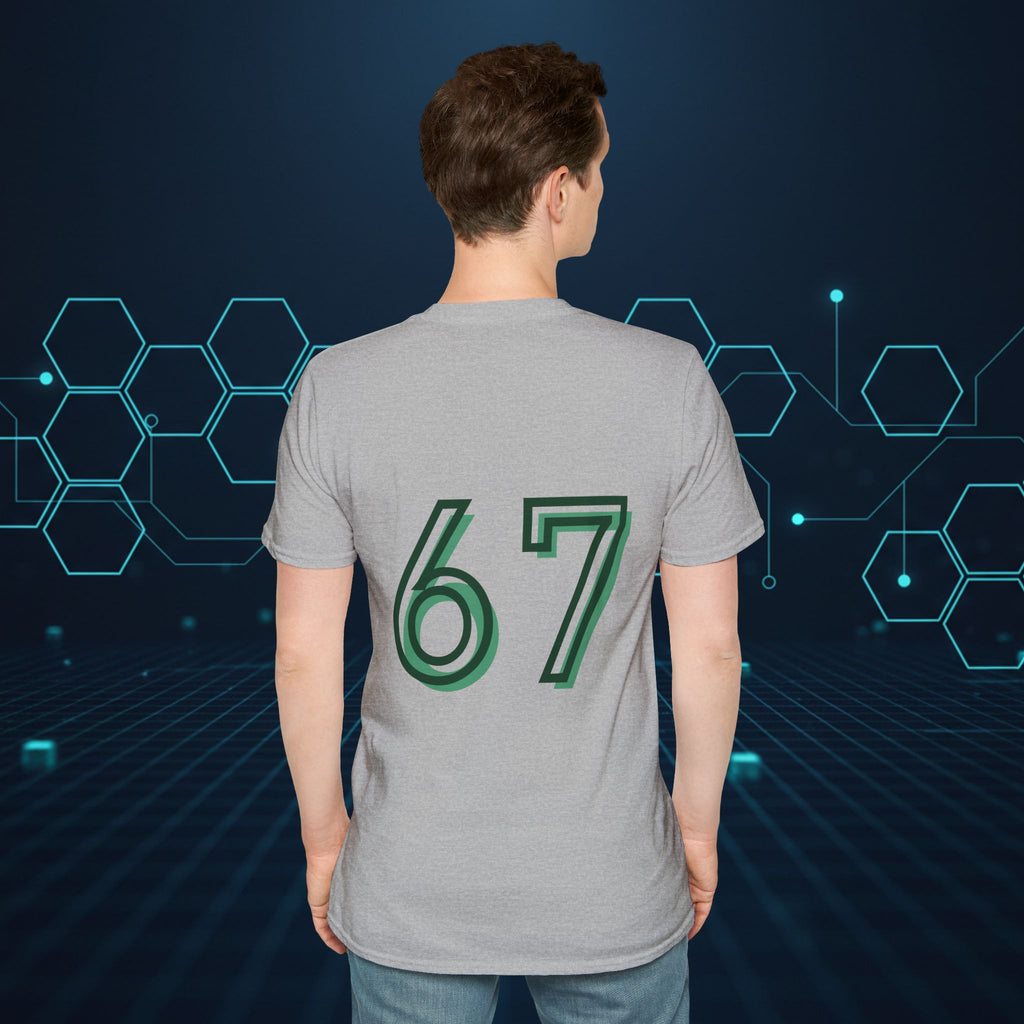 CipherCore 67 Retro Athletic Graphic Tee | Digital-Era Identity Wear