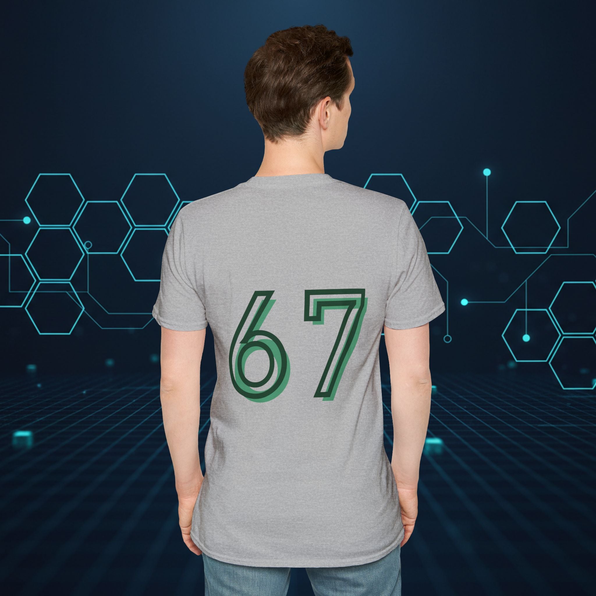 CipherCore 67 Retro Athletic Graphic Tee | Digital-Era Identity Wear