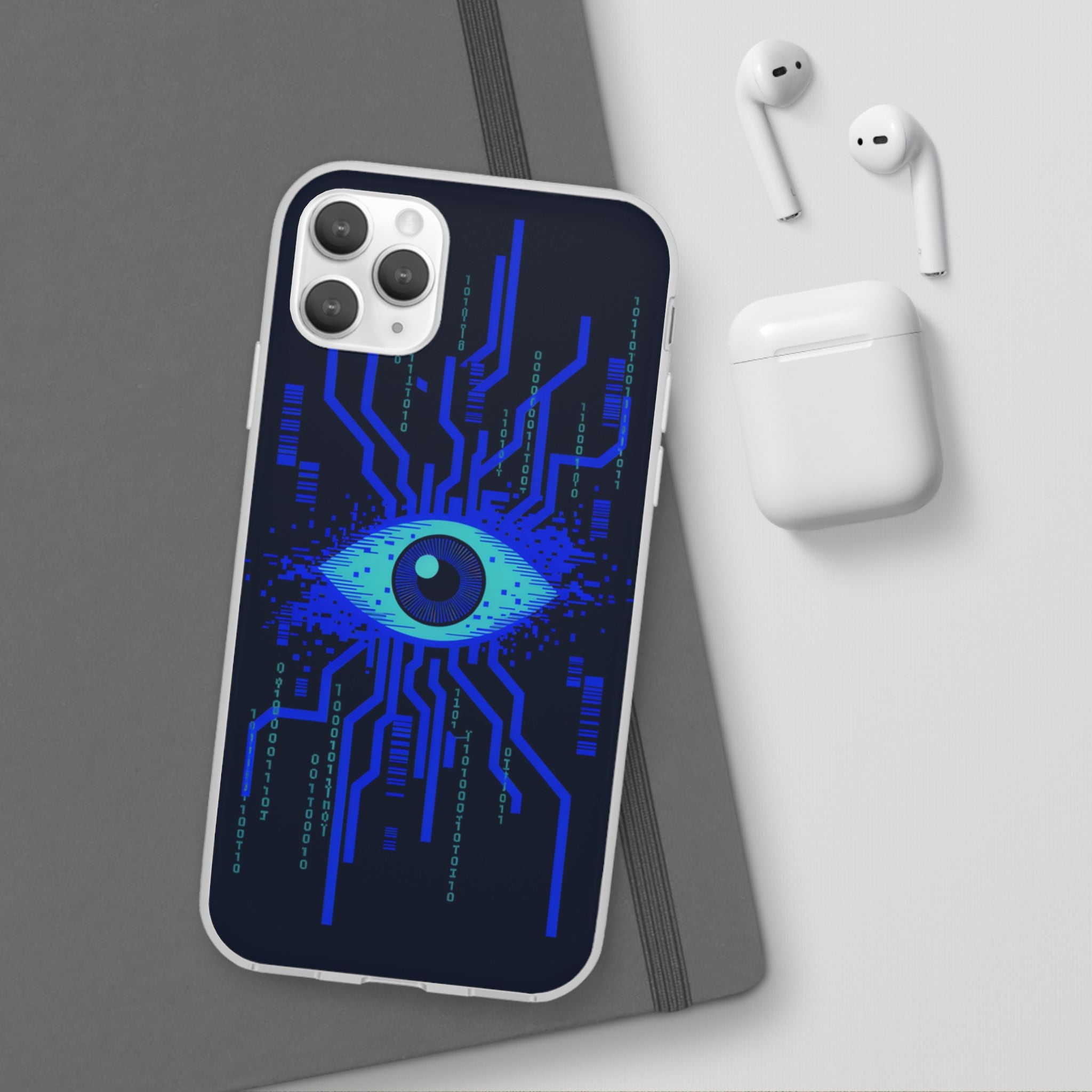 CipherCore Retinal Scan Flexi Phone Case | Digital-Era Identity Accessory