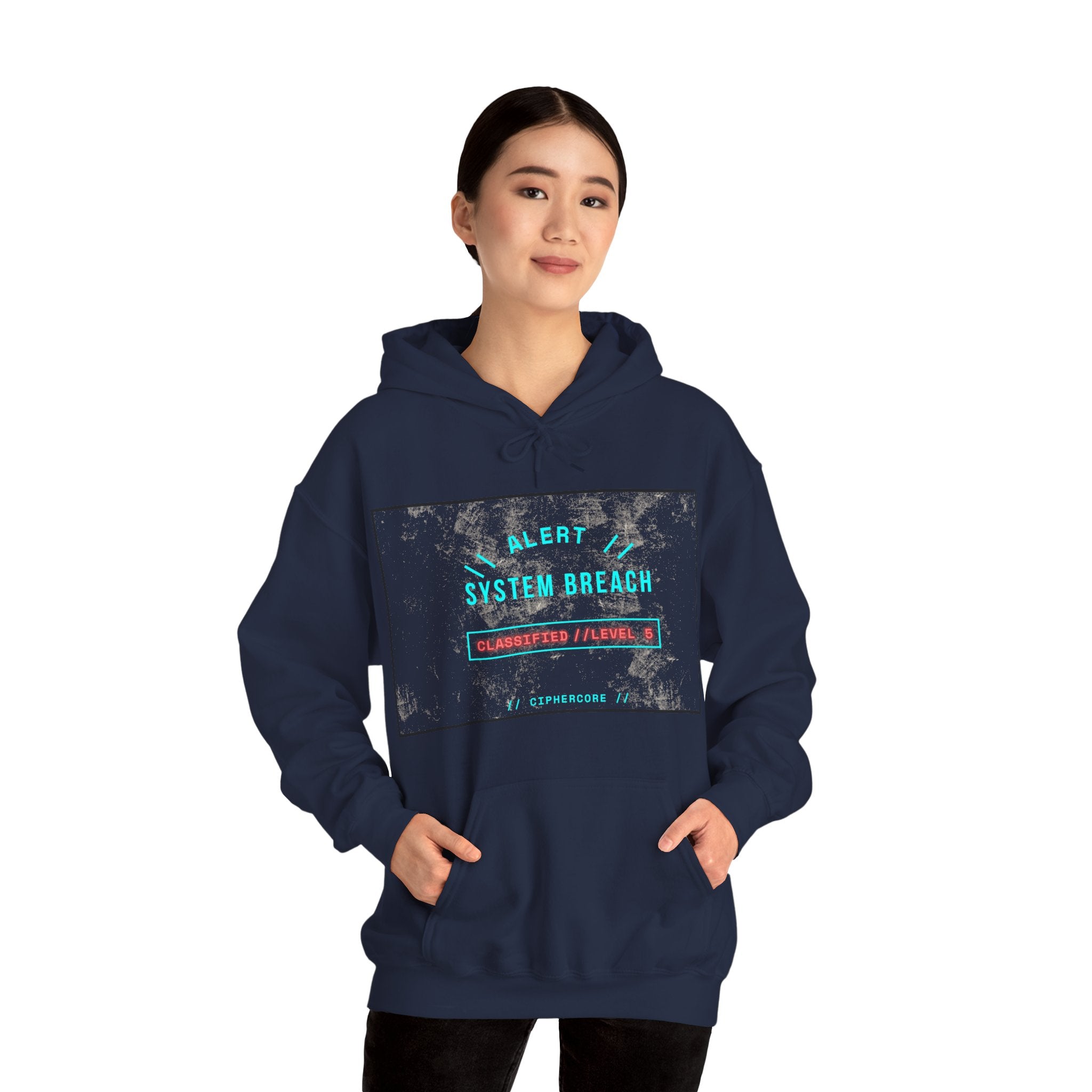 CipherCore System Breach Alert Graphic Hoodie | Digital-Era Identity Wear