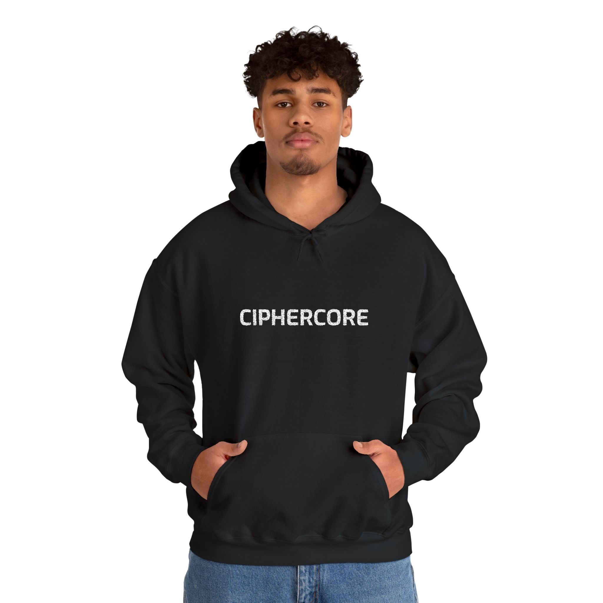 CipherCore Embroidered Wordmark Hoodie | Digital-Era Identity Wear