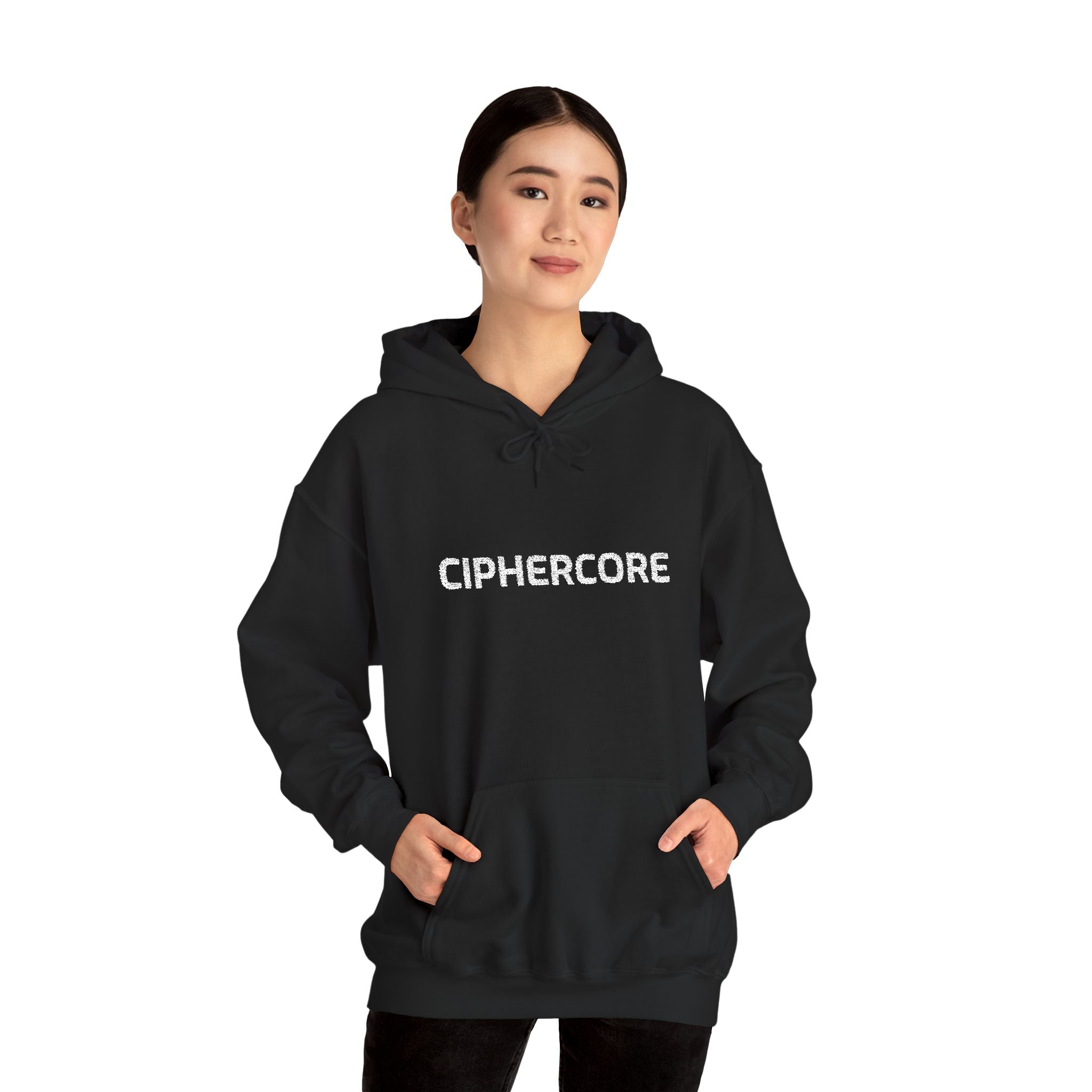 CipherCore Embroidered Wordmark Hoodie | Digital-Era Identity Wear
