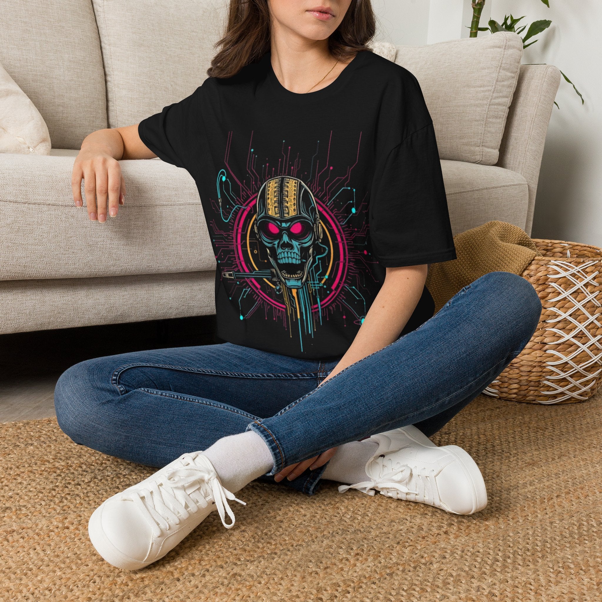 CipherCore Cyber Skull Graphic Tee | Digital-Era Identity Wear