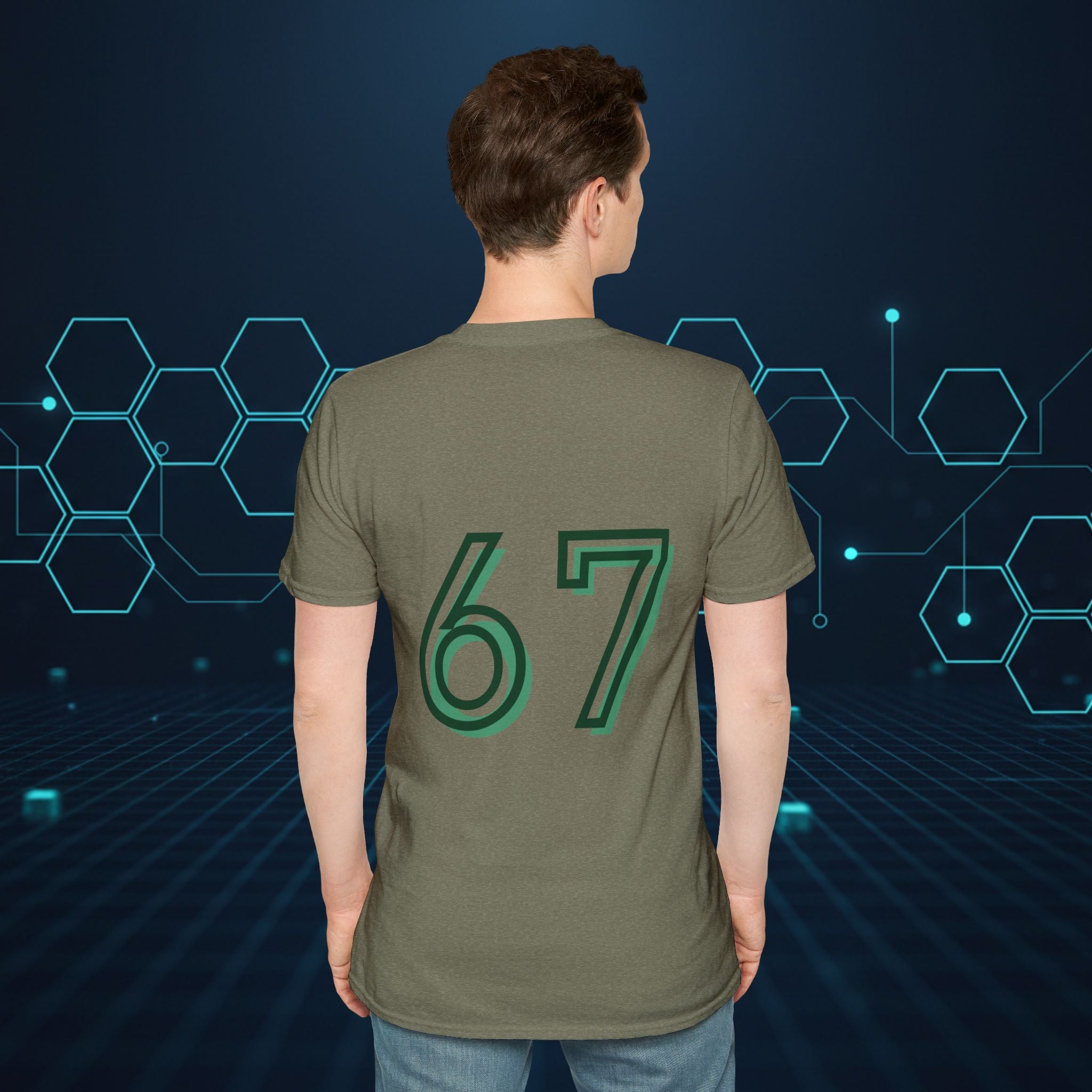 CipherCore 67 Retro Athletic Graphic Tee | Digital-Era Identity Wear