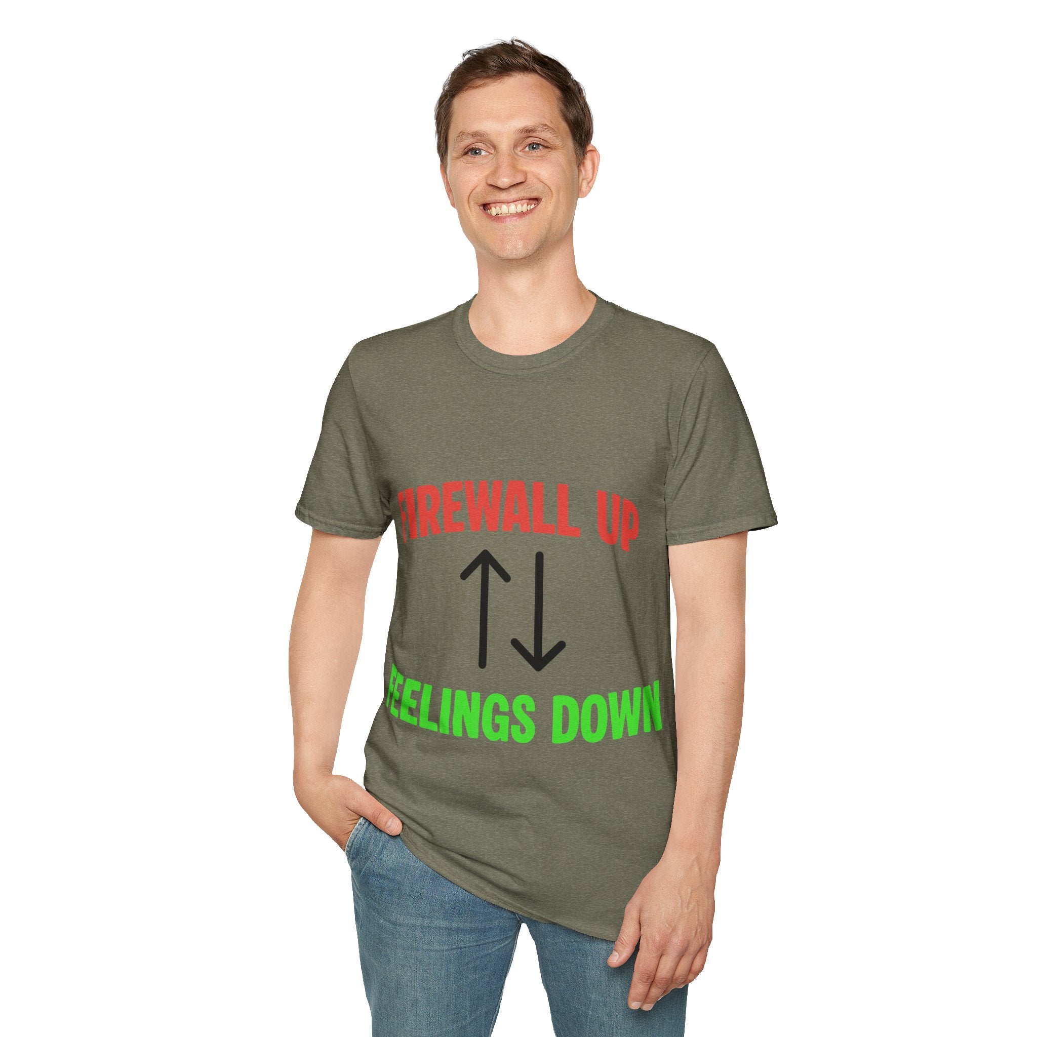 CipherCore Firewall Up Feelings Down Graphic Tee | Digital-Era Identity Wear