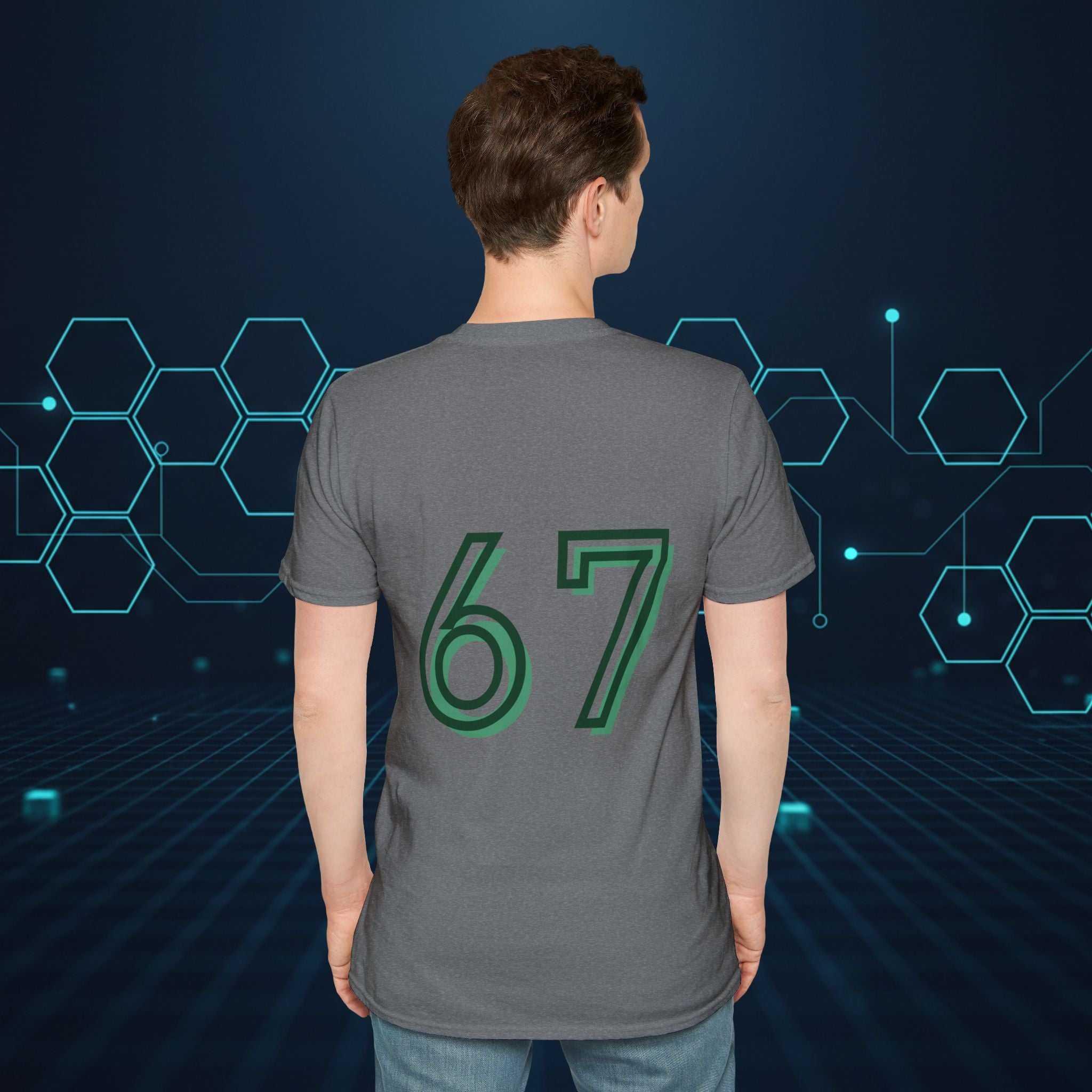 CipherCore 67 Retro Athletic Graphic Tee | Digital-Era Identity Wear