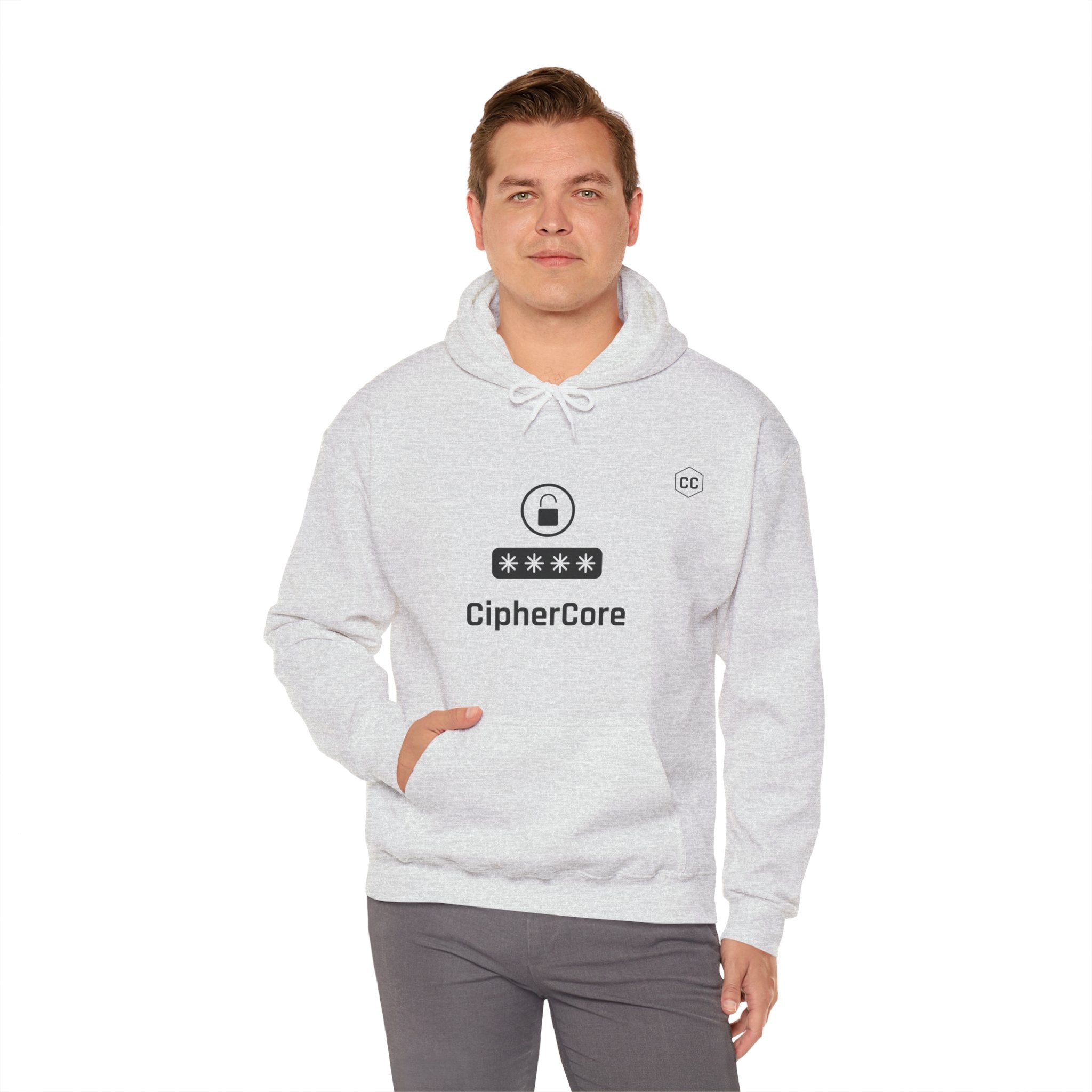 CipherCore Minimalist Password Lock Graphic Hoodie | Digital-Era Identity Wear